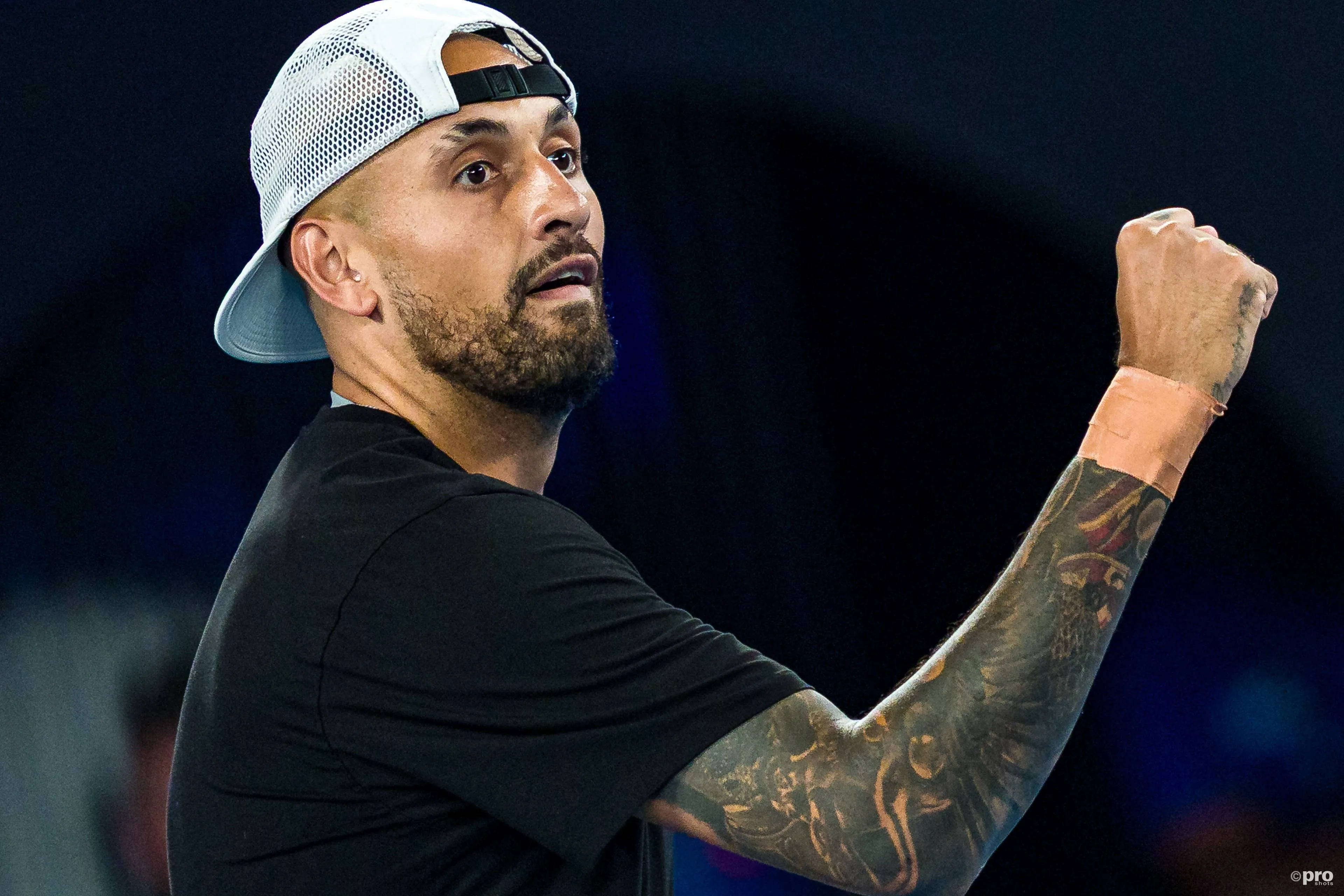 Nick Kyrgios with a fist pump in doubles