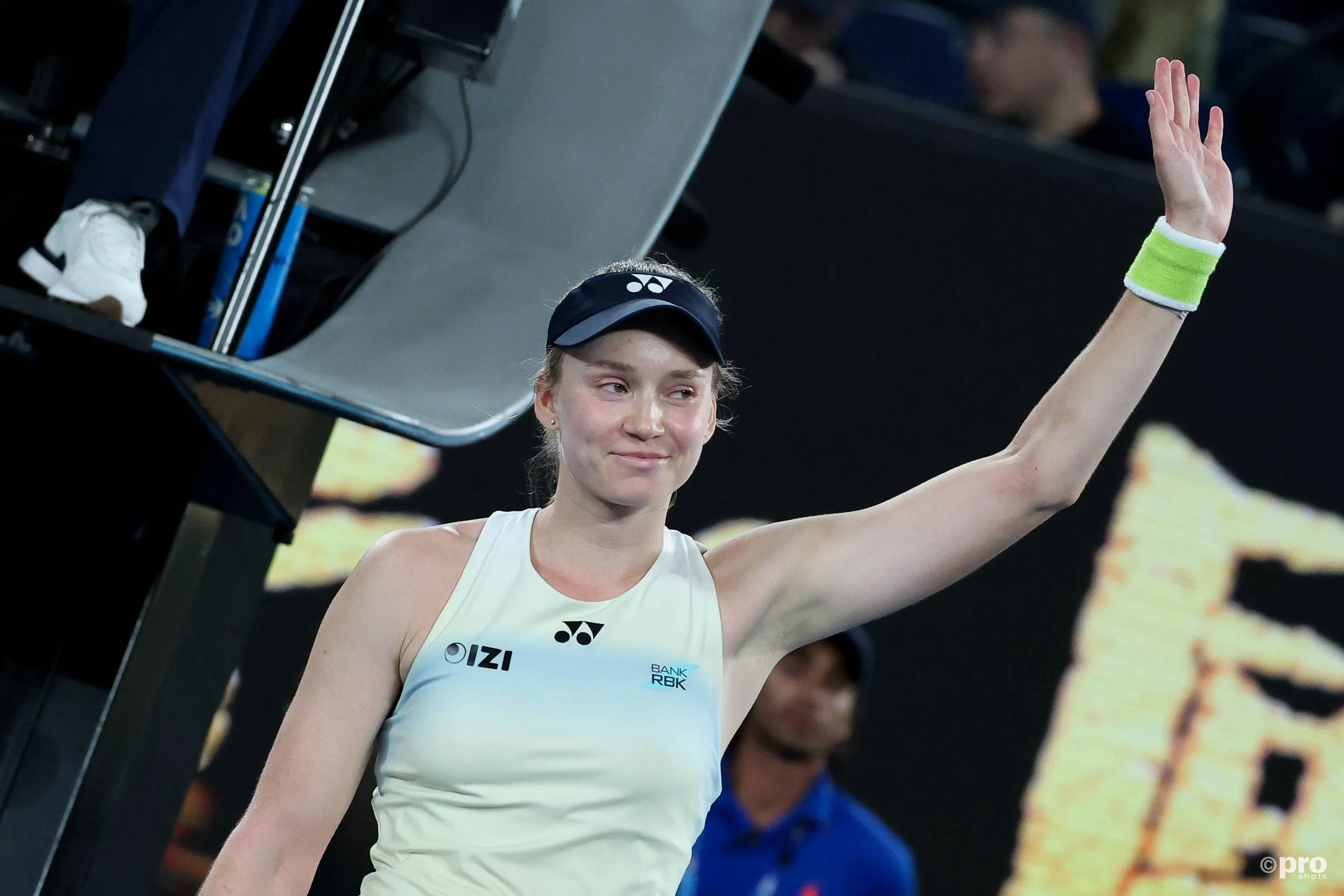 Elena Rybakina waves.