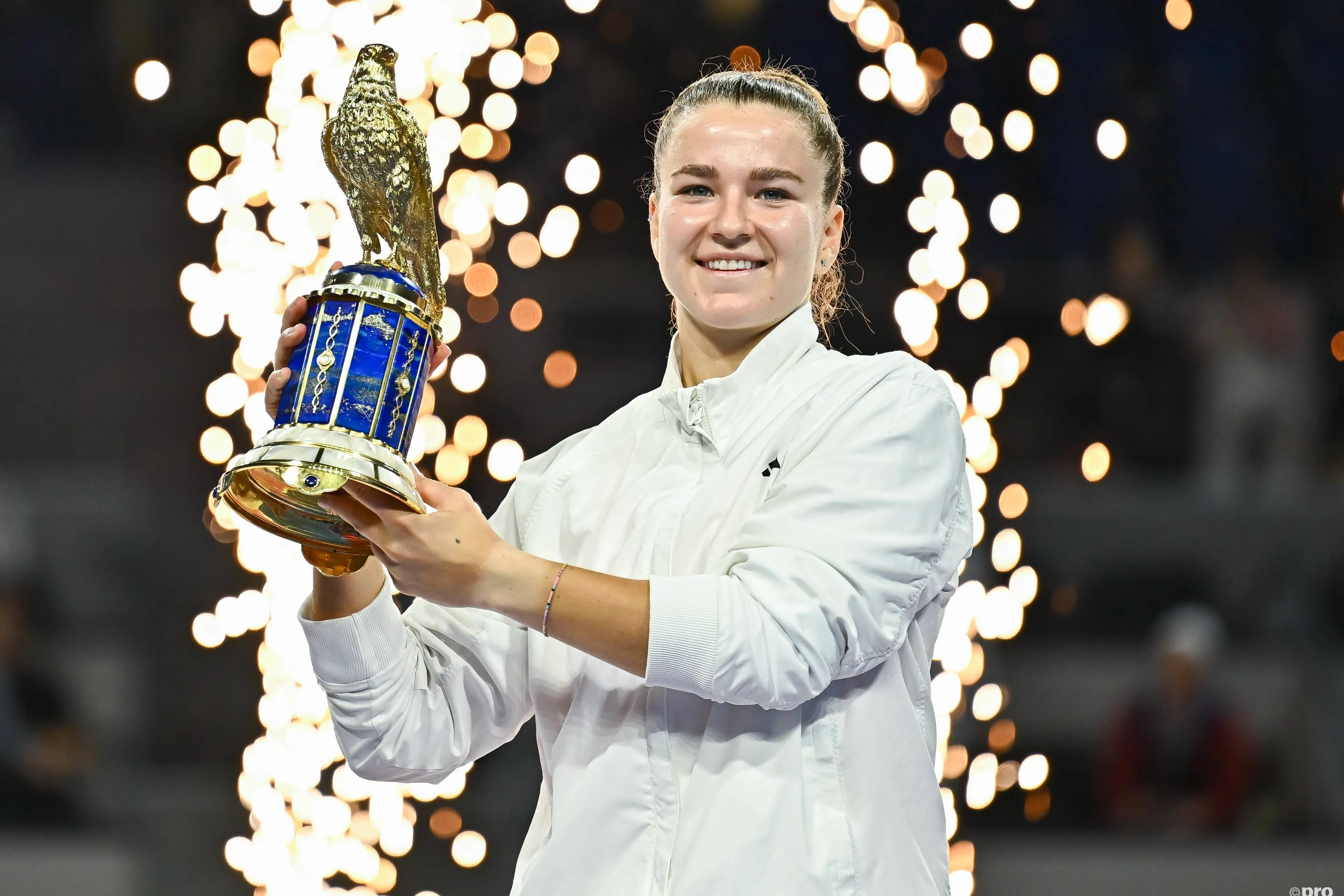 Karolina Muchova holds title.