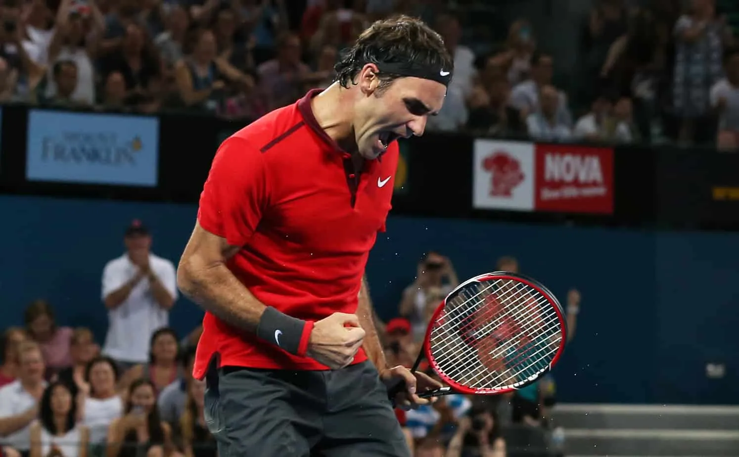 Roger Federer asks two students to play with him in Ireland