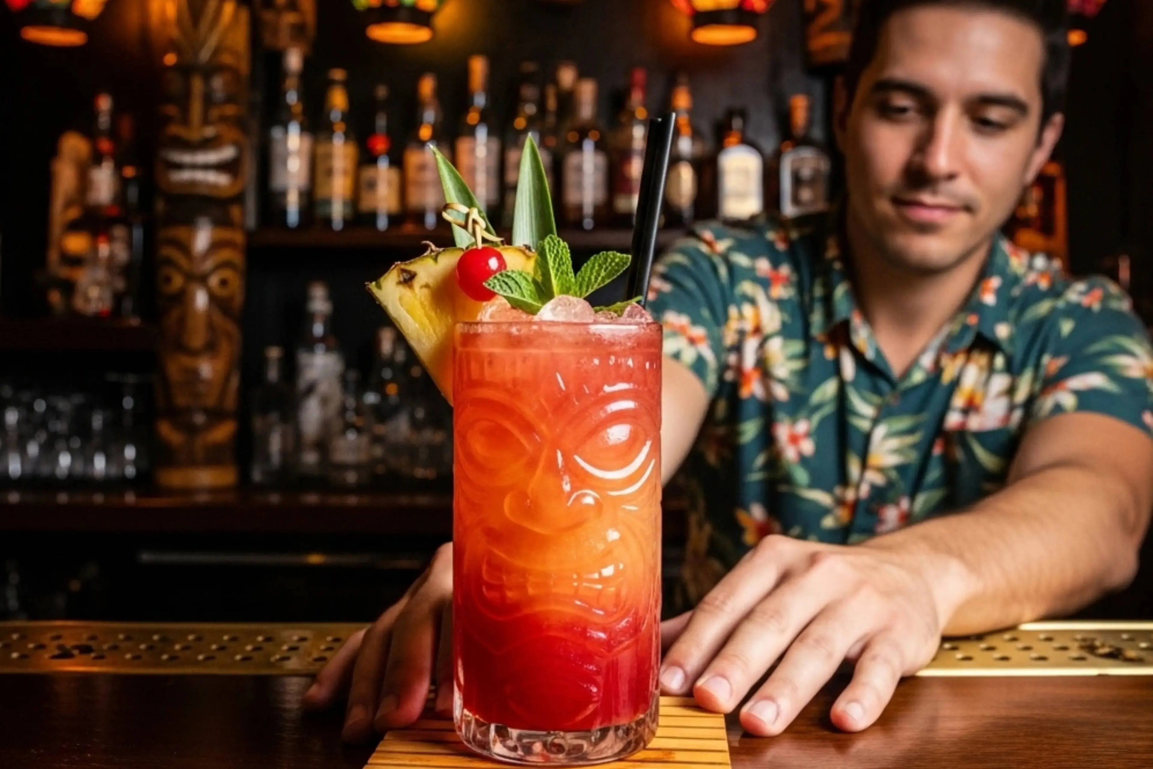 Zombie tiki cocktail rum