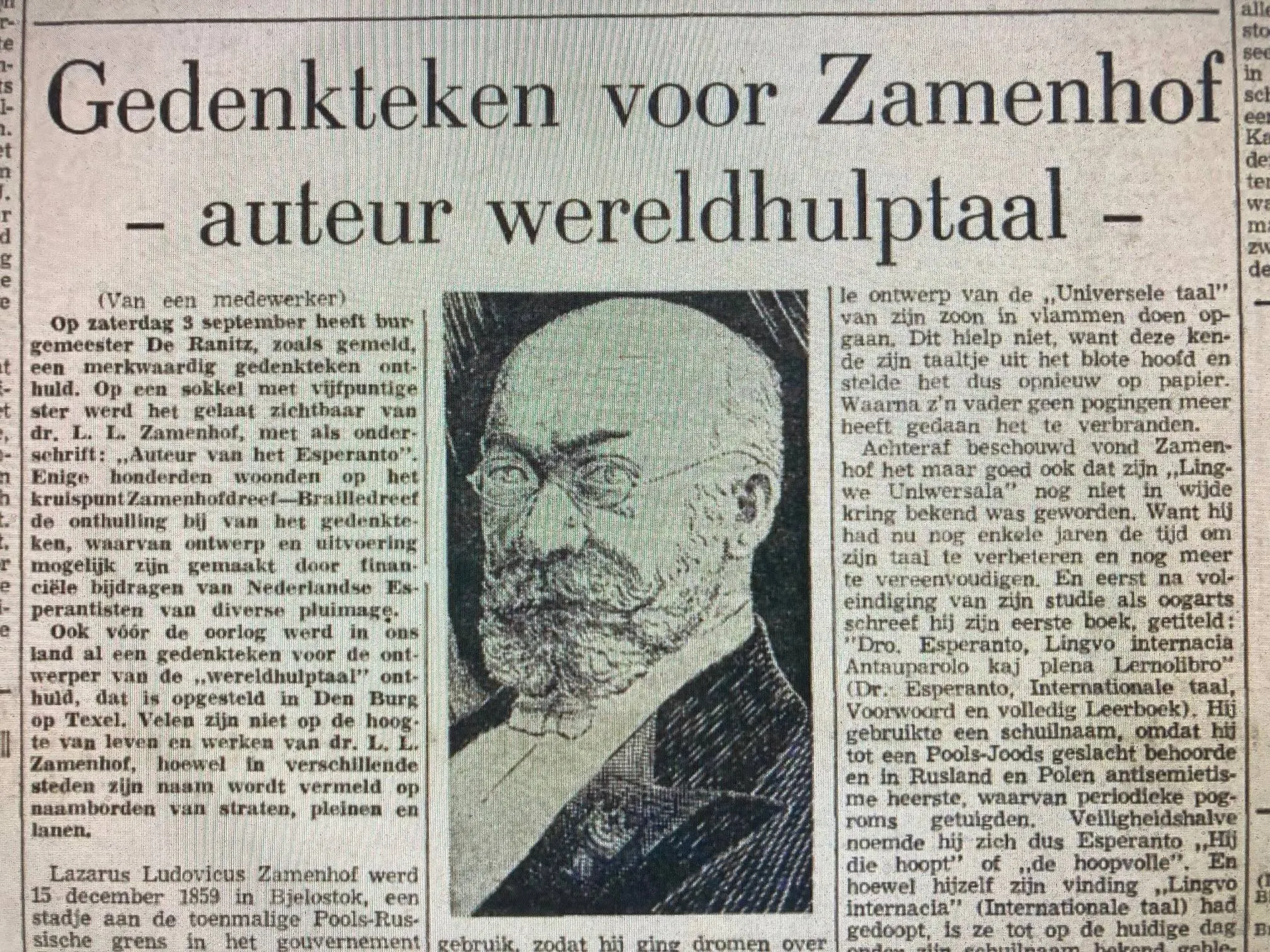 gedenkteken Zamenhof