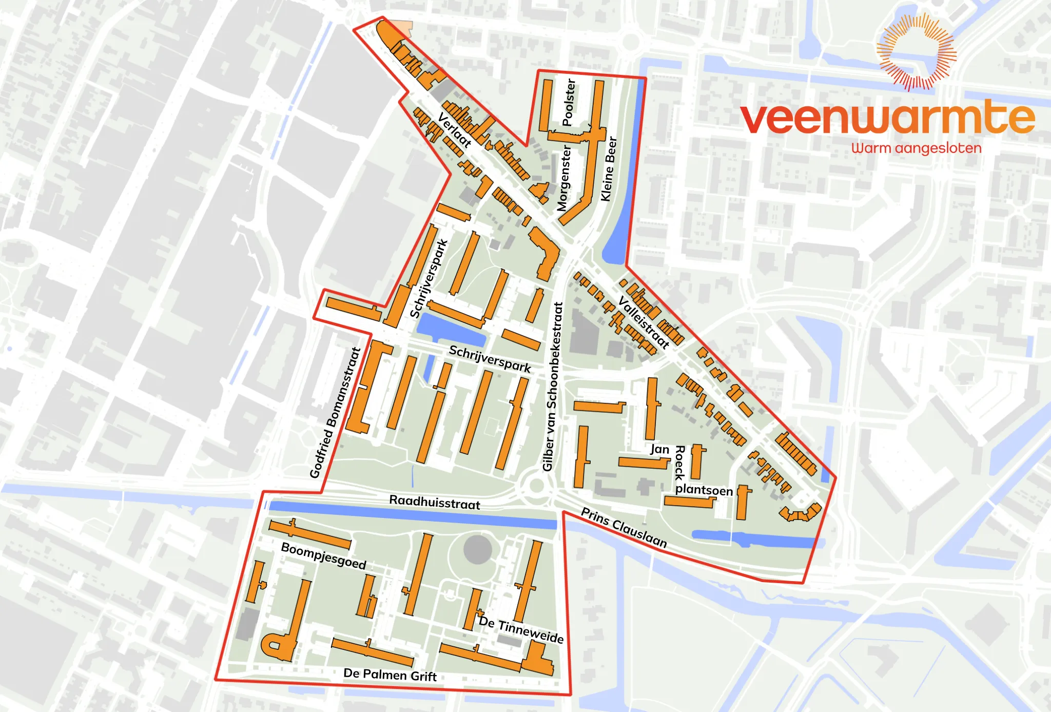 veenwarmte projectgebied warmtenet oostelijk veenendaal