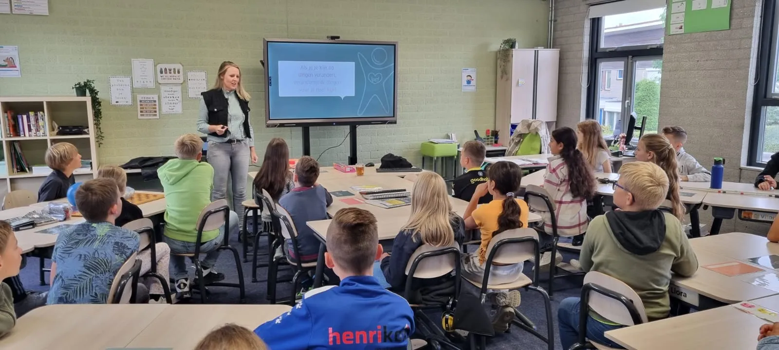 linda voor de klas