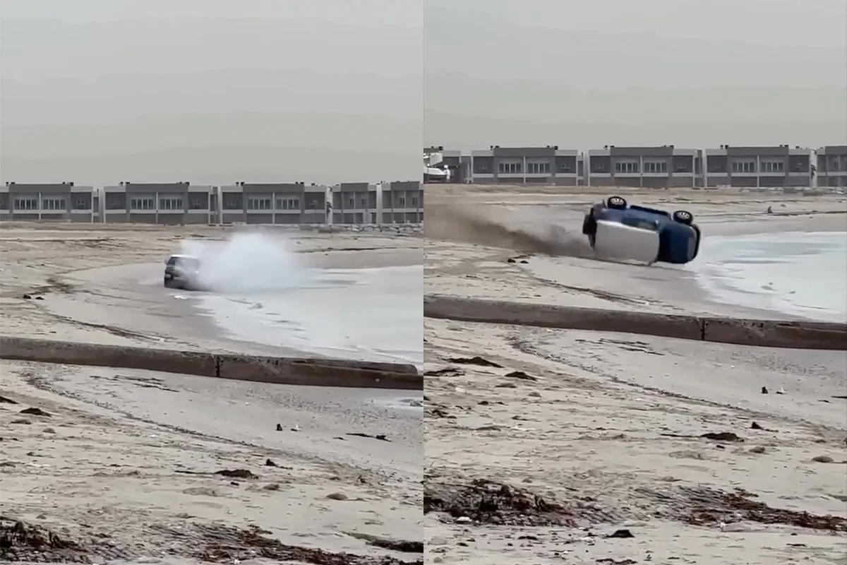 Auto total loss en een 9,8 voor de afsprong