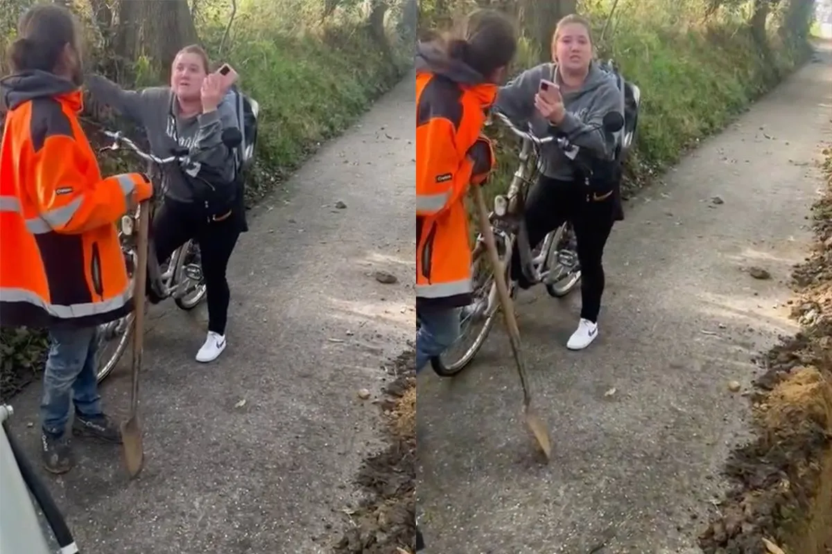 Limburgse vrouw boos op wegwerkers