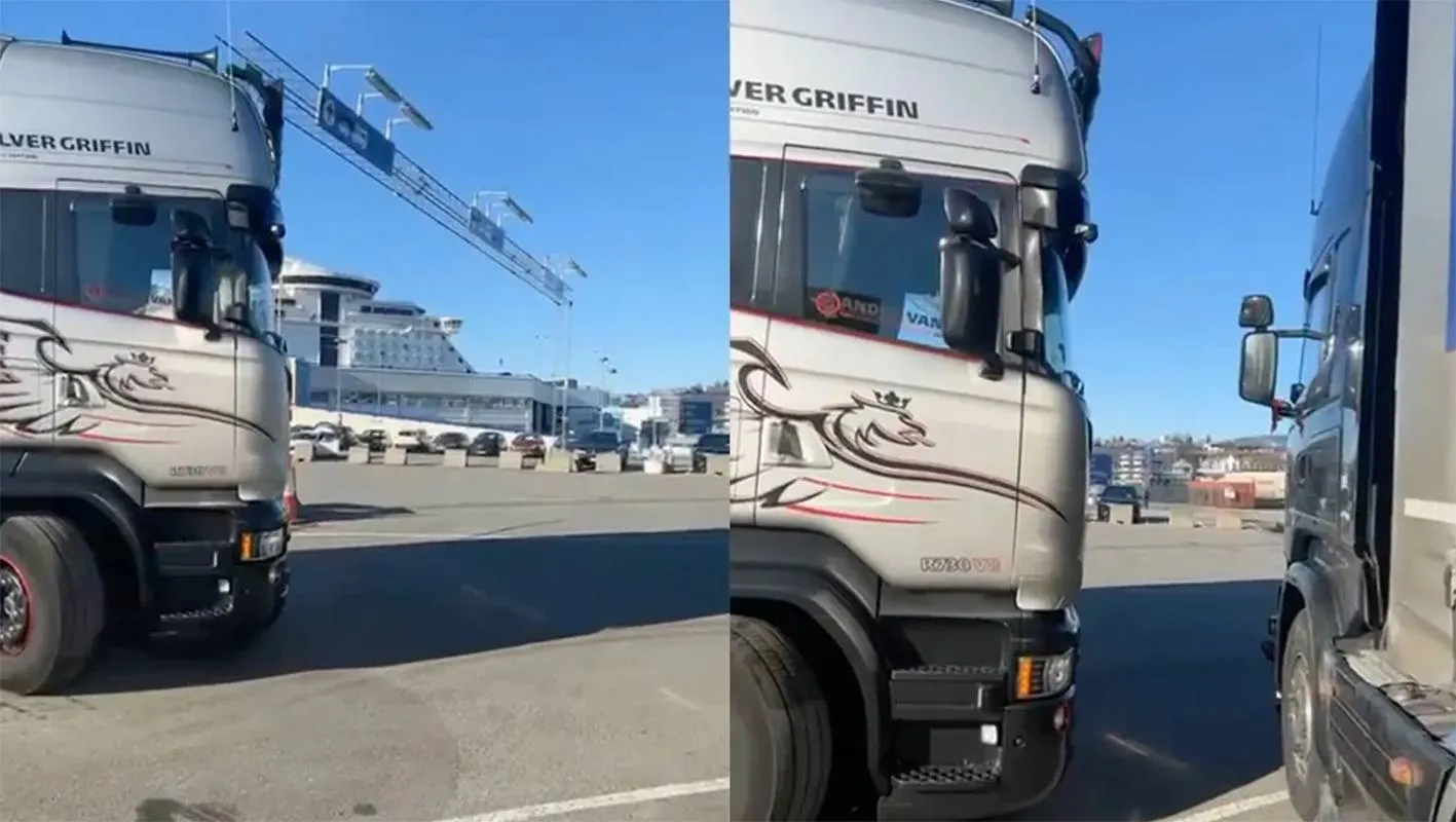 Trucker die ‘gewekt wordt’ tijdens Noorse vrijpartij weer viraal
