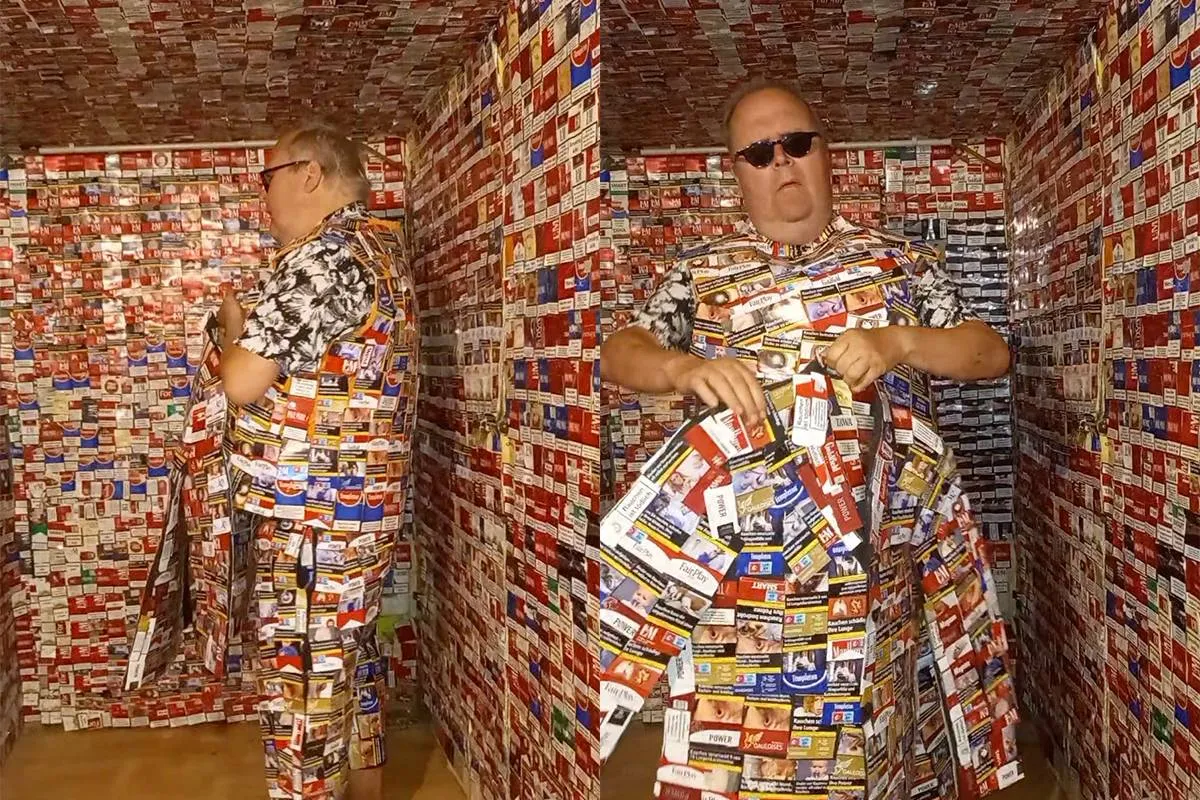 thumb_vk_Creatief_met_kurk_Man_maakt_kleding_van_sigarettendoosjes