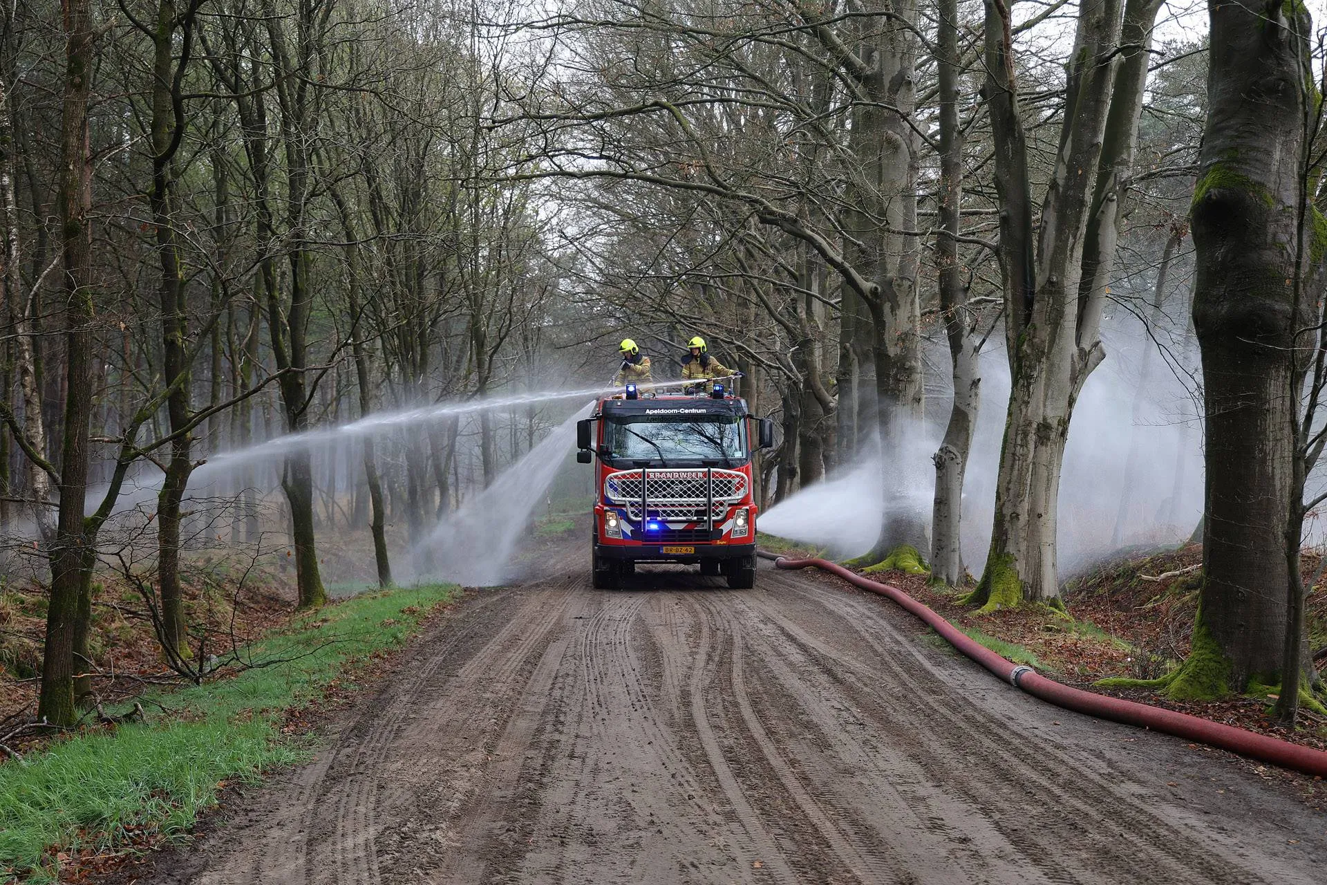 Brandweer blust hele nacht bij natuurbrand in Drunen, vuur bijna gedoofd