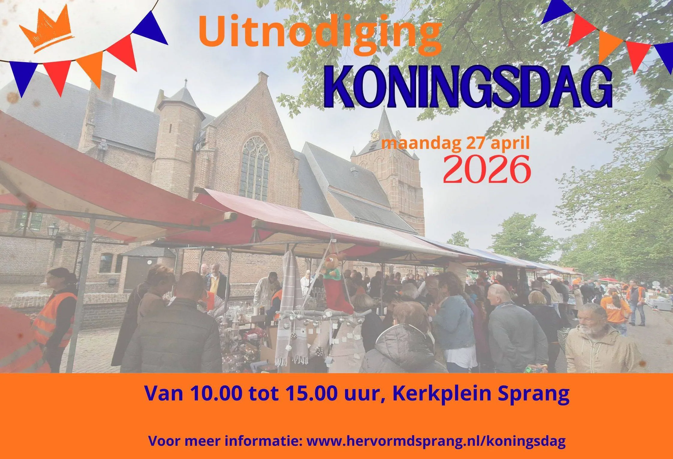Koningsdag rond Hervormde Kerk in Sprang-Capelle vol sfeer en activiteiten