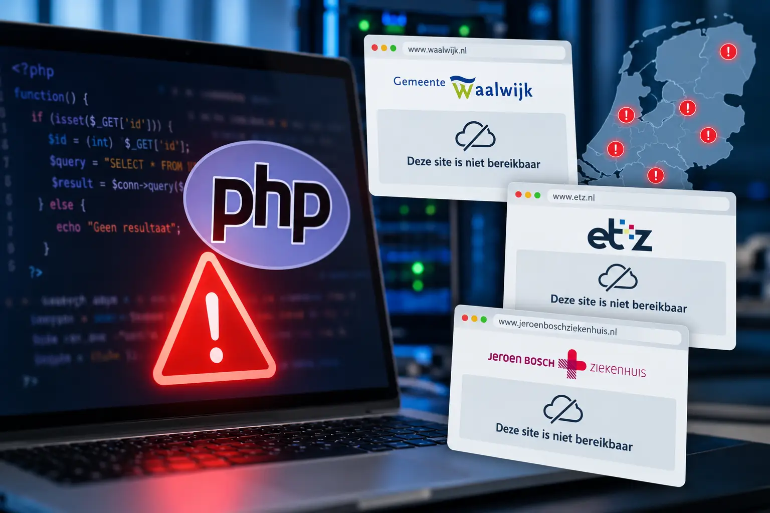 PHP-storing legt Nederlandse websites plat