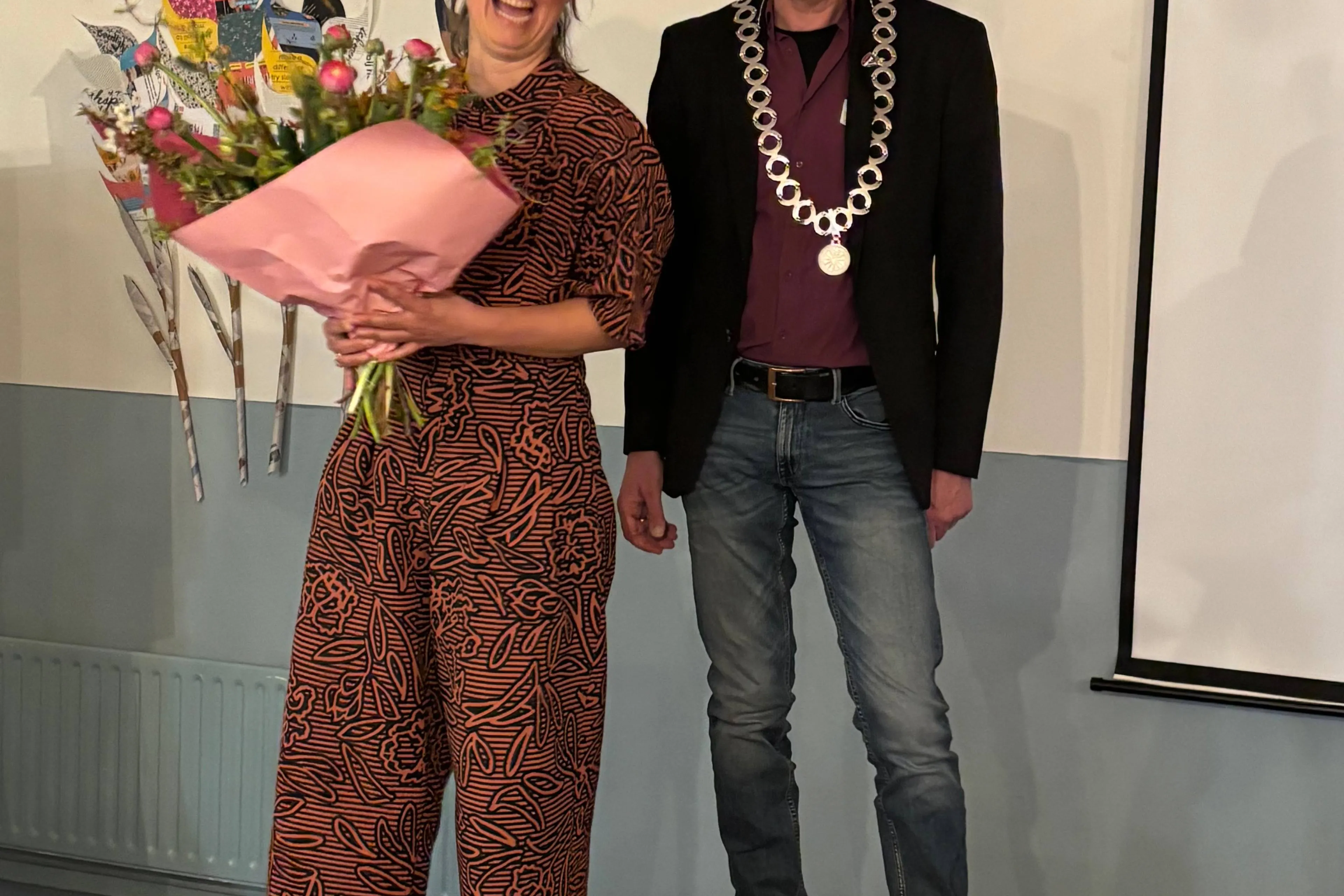 Foto uitreiking Wagenings erezilver Elsje van de Weg