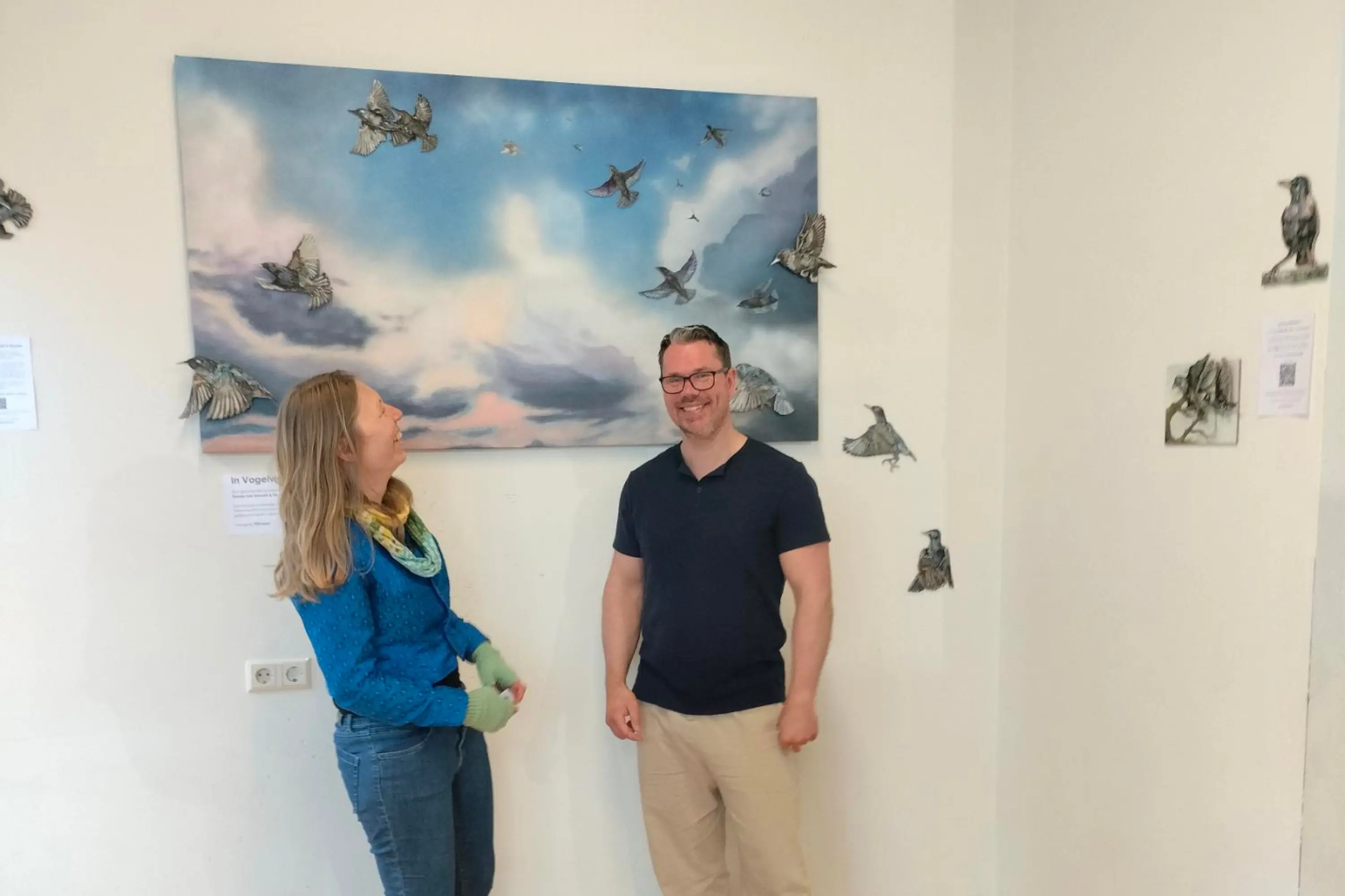 de bblthk_Kunstenaars Iris Jousma (links) en Dennis van Doornik (rechts)