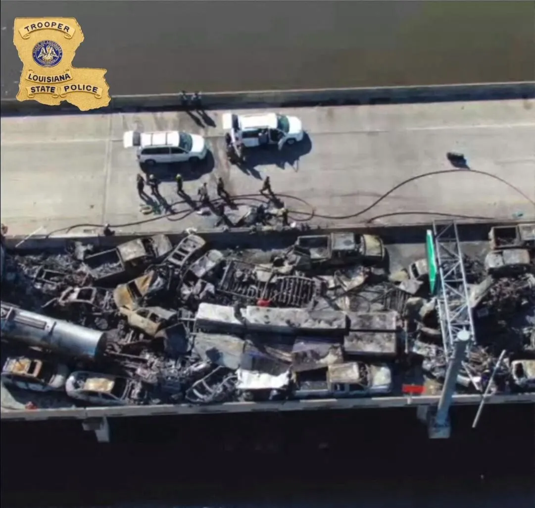 Heftige beelden: Enorme kettingbotsing in Louisiana door 'supermist': 7 doden, 25 gewonden