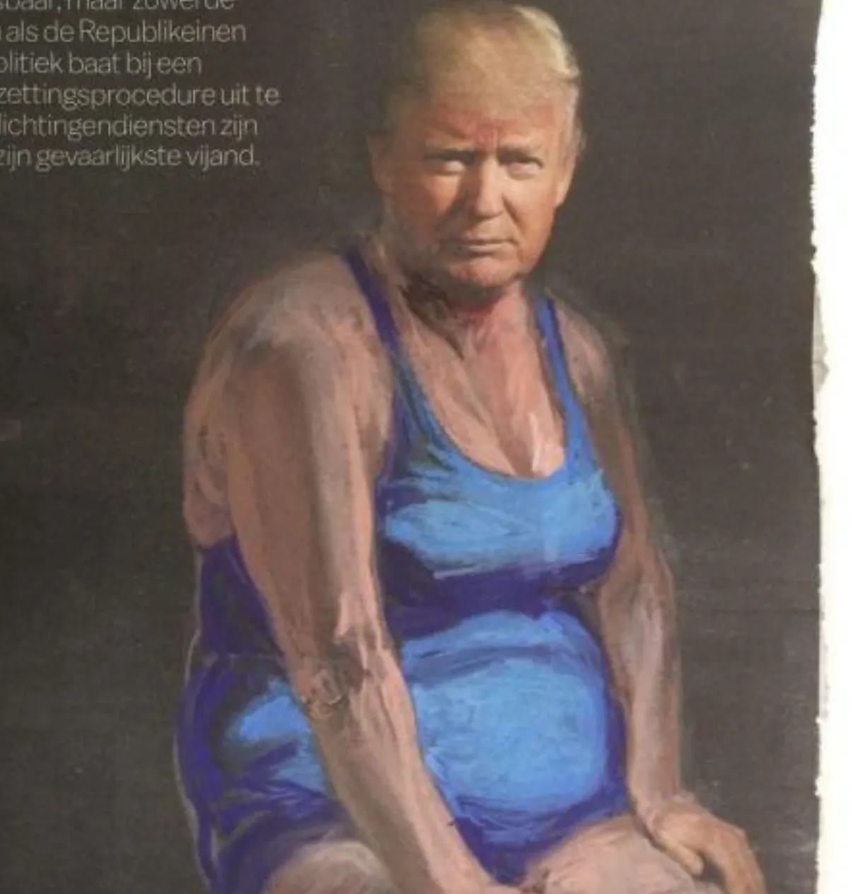 Wat je altijd hebt willen zien: Trump in een badpak.