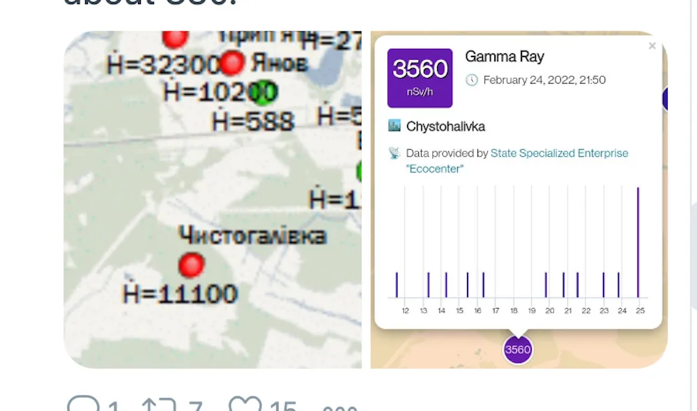 Radioactieve straling rond Tsjernobyl piekt
