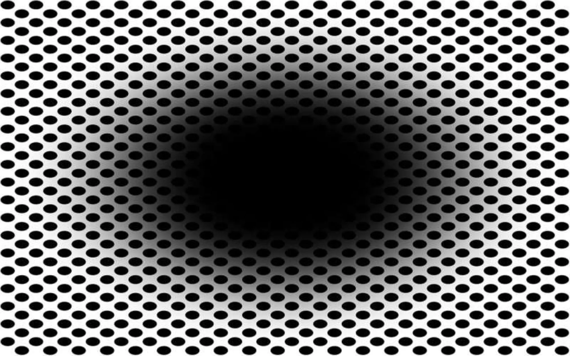 Met deze griezelige optische illusie is het net of je in een zwart gat verdwijnt