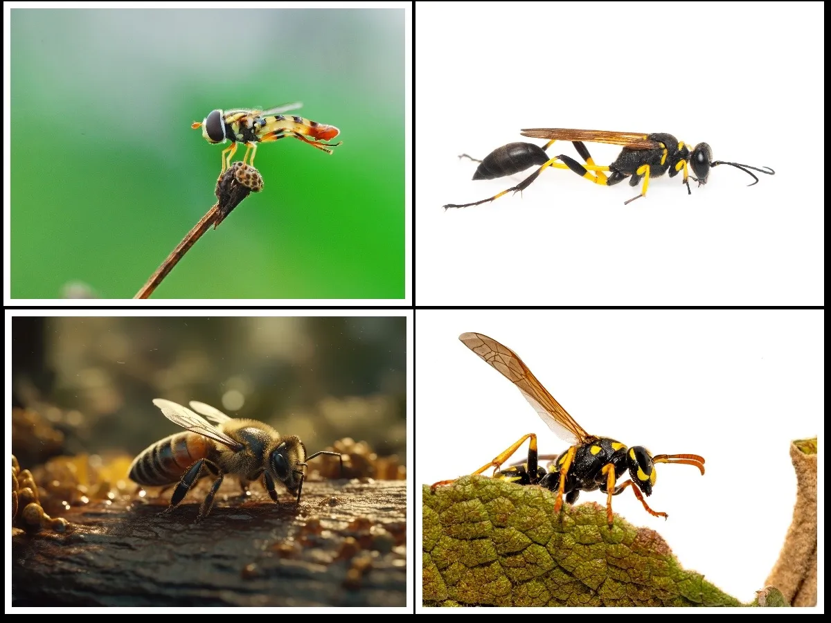 Ken je het verschil tussen een bij, een wesp, een zweefvlieg en een hoornaar?