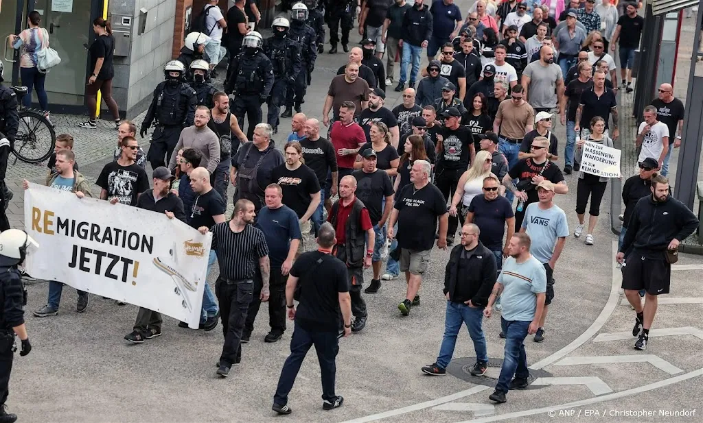 Extreemrechtse en antifascistische protesten in Solingen
