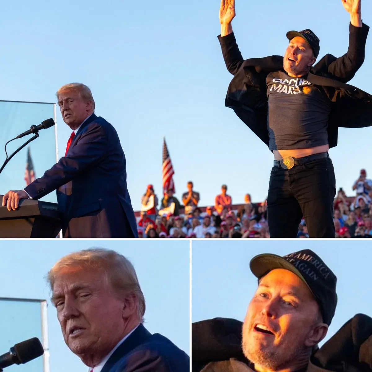 Trump en Elon Musk: let op de gezichten
