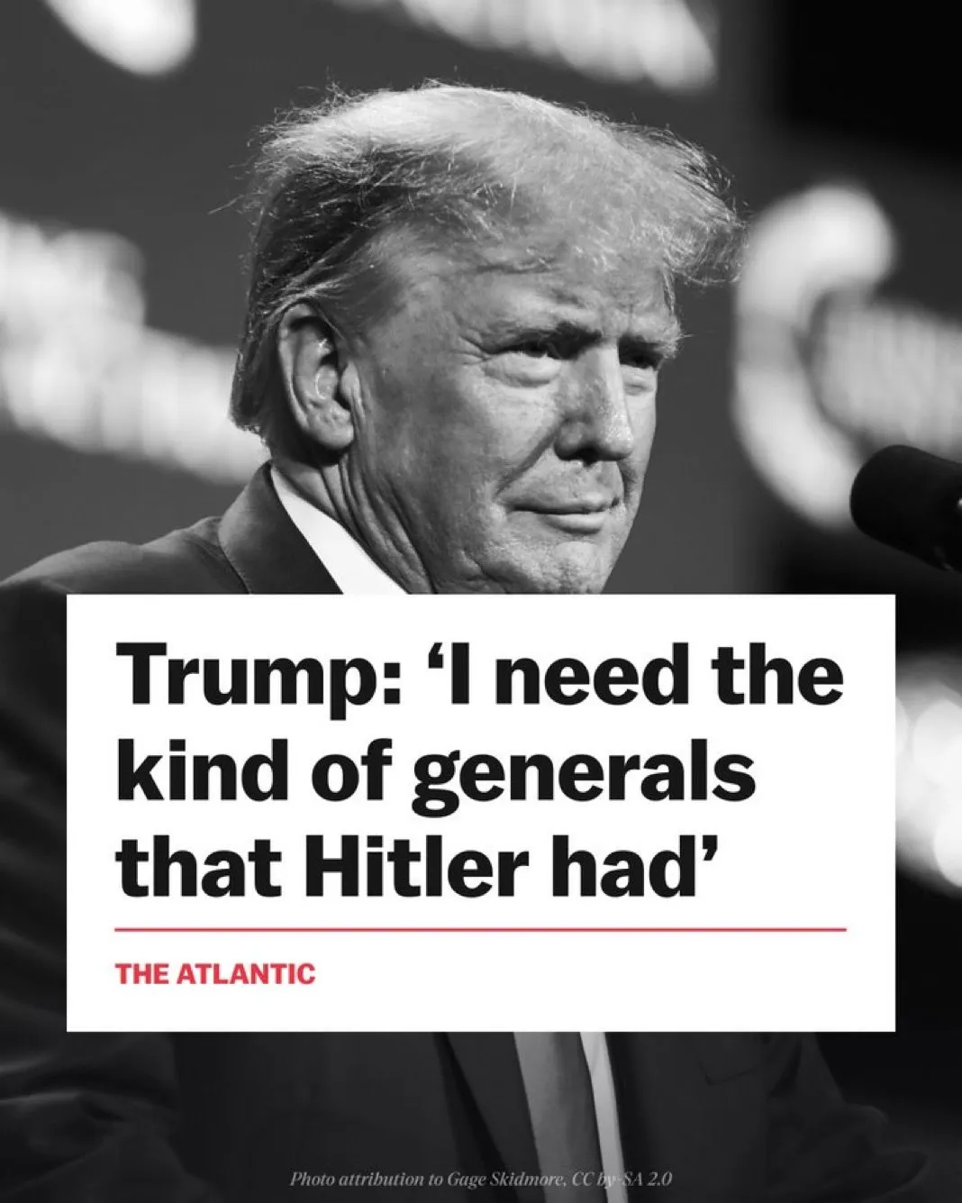 Trump: "Ik wil het soort generaals dat Hitler had"