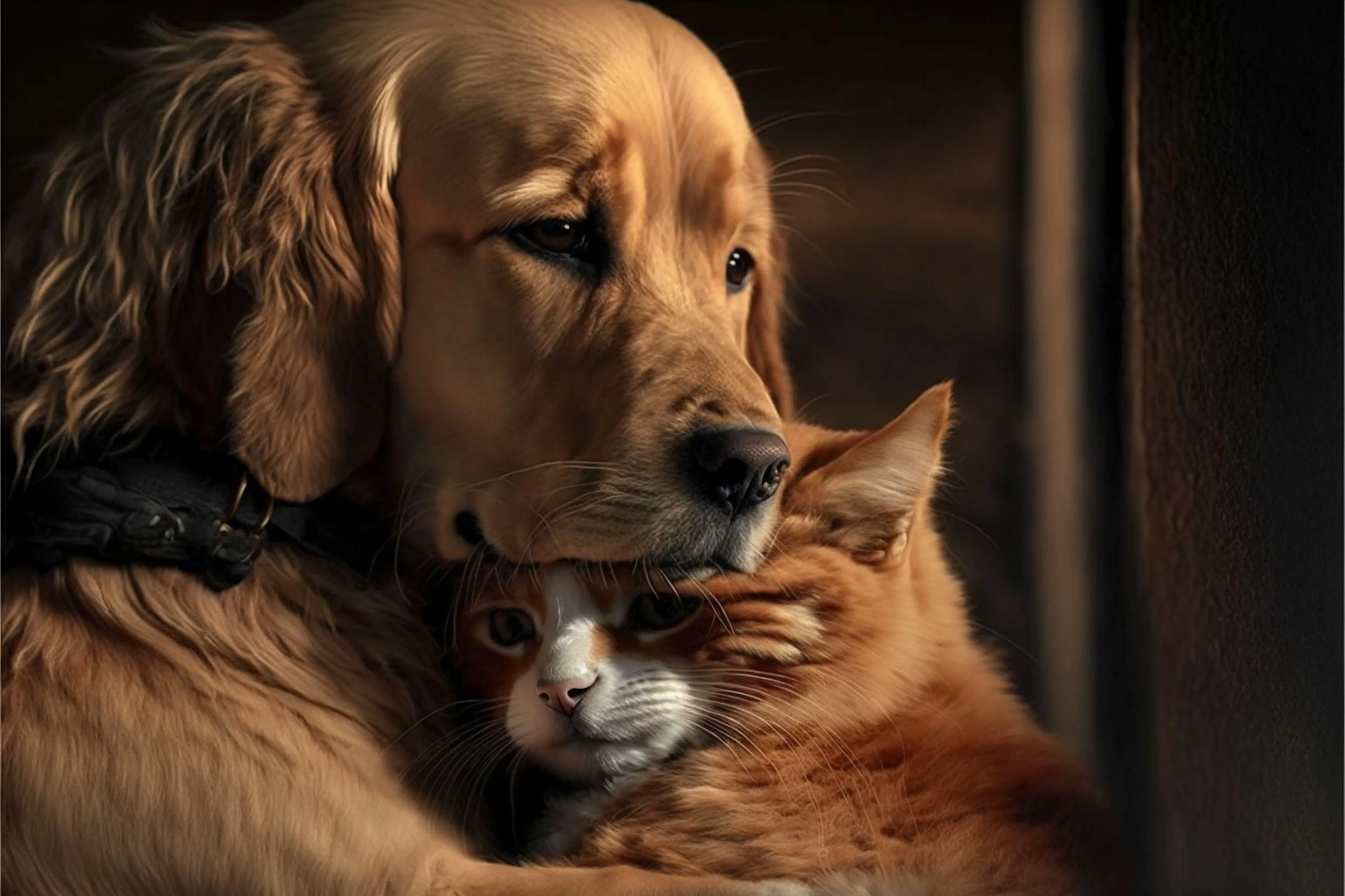 Echte vriendschap van hond & kat