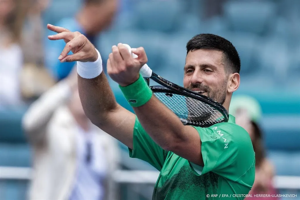 Djokovic vestigt in Miami record met 411e zege in masterstoernooi