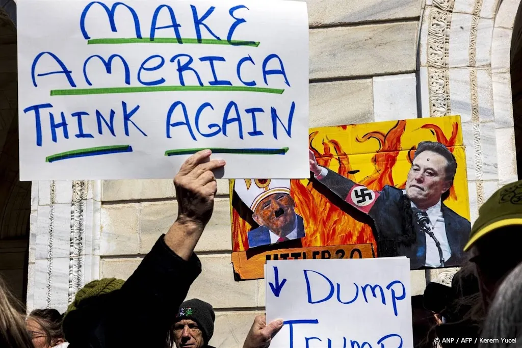 Grote protesten in Amerikaanse steden tegen Trump en Musk