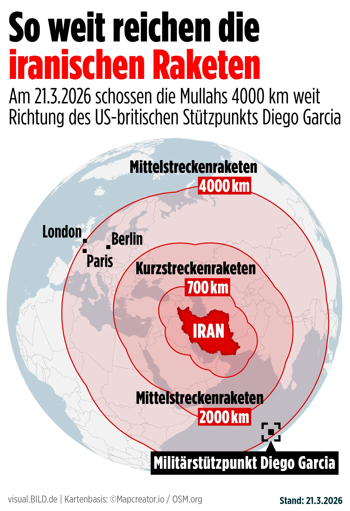 Iran kanLonden (en Amsterdam) bombarderen, zegt Israel
