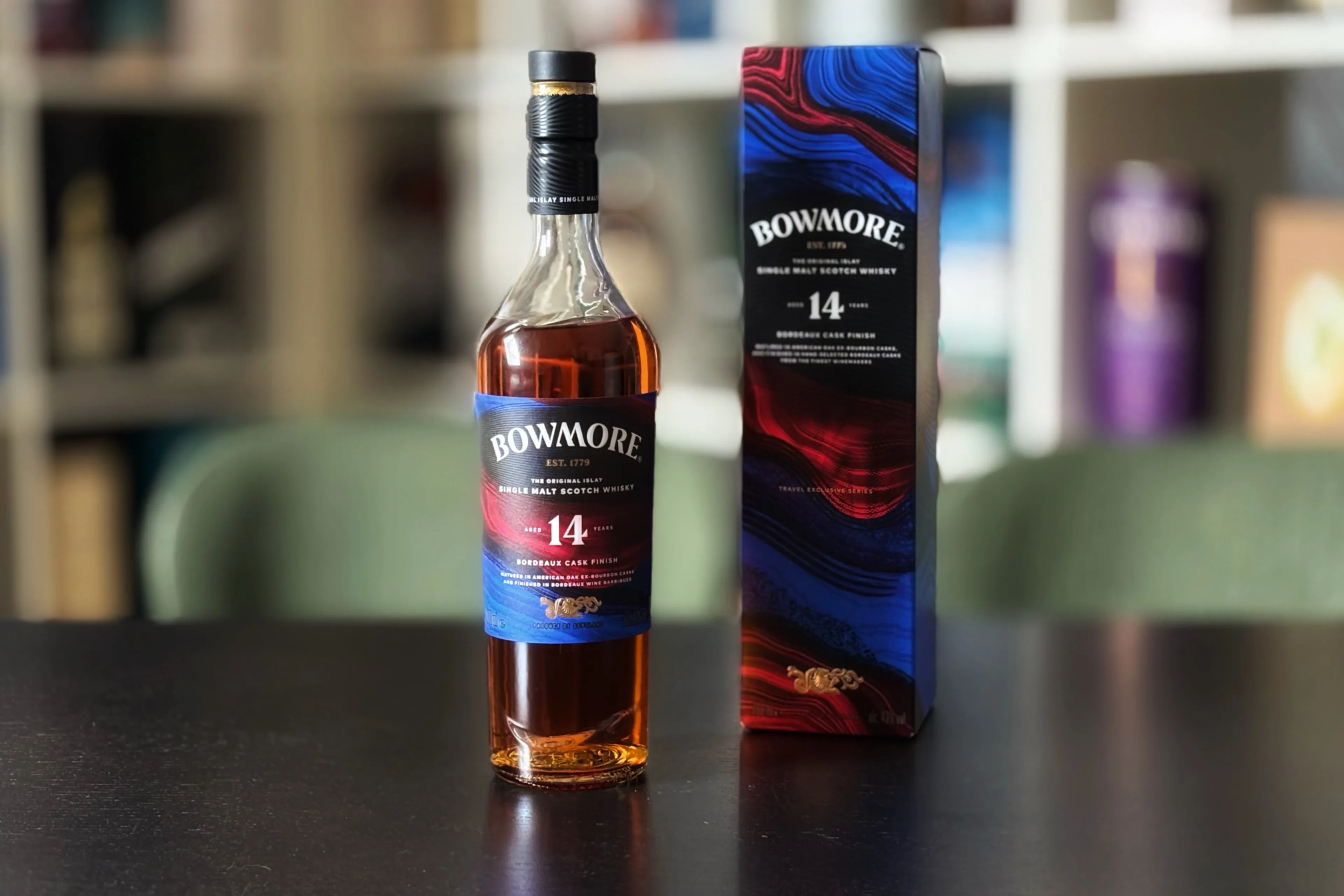Bowmore 14 Year Old Bordeaux Cask Finish Whisky Review  in the Whisky Monkeys Studio incl box