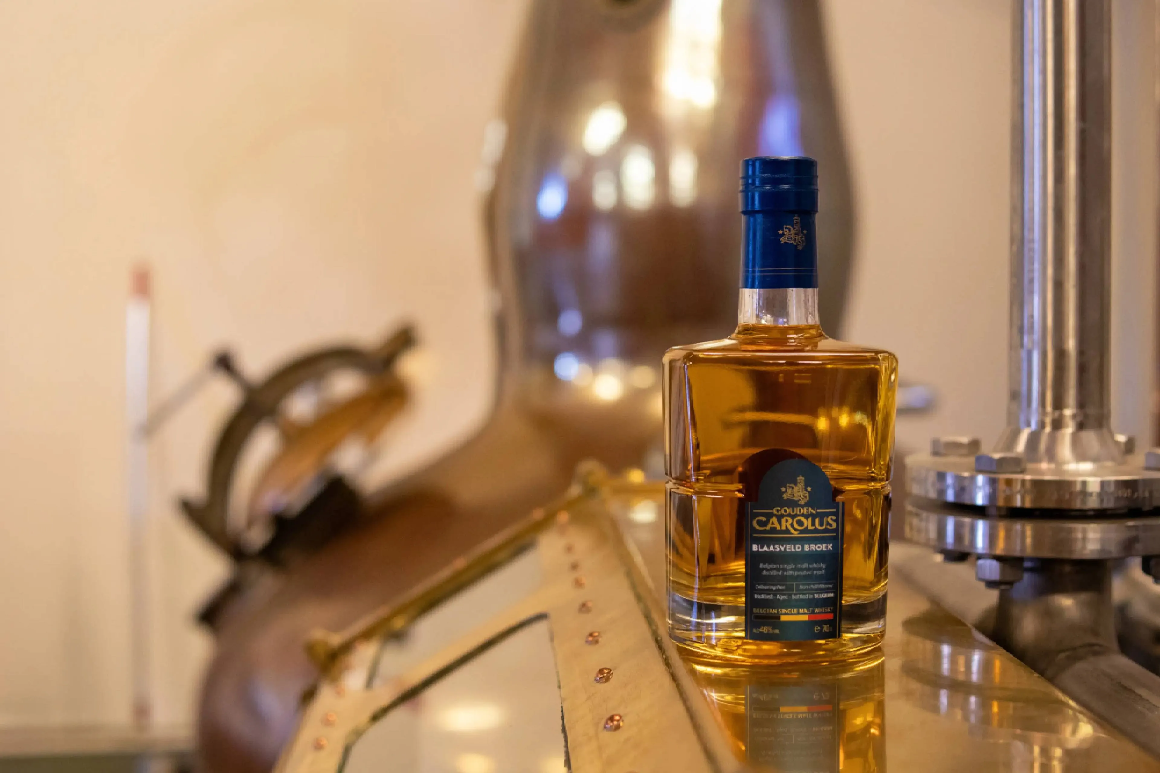 Gouden Carolus Blaasveld Broek single malt whisky voor stills op spirit safe