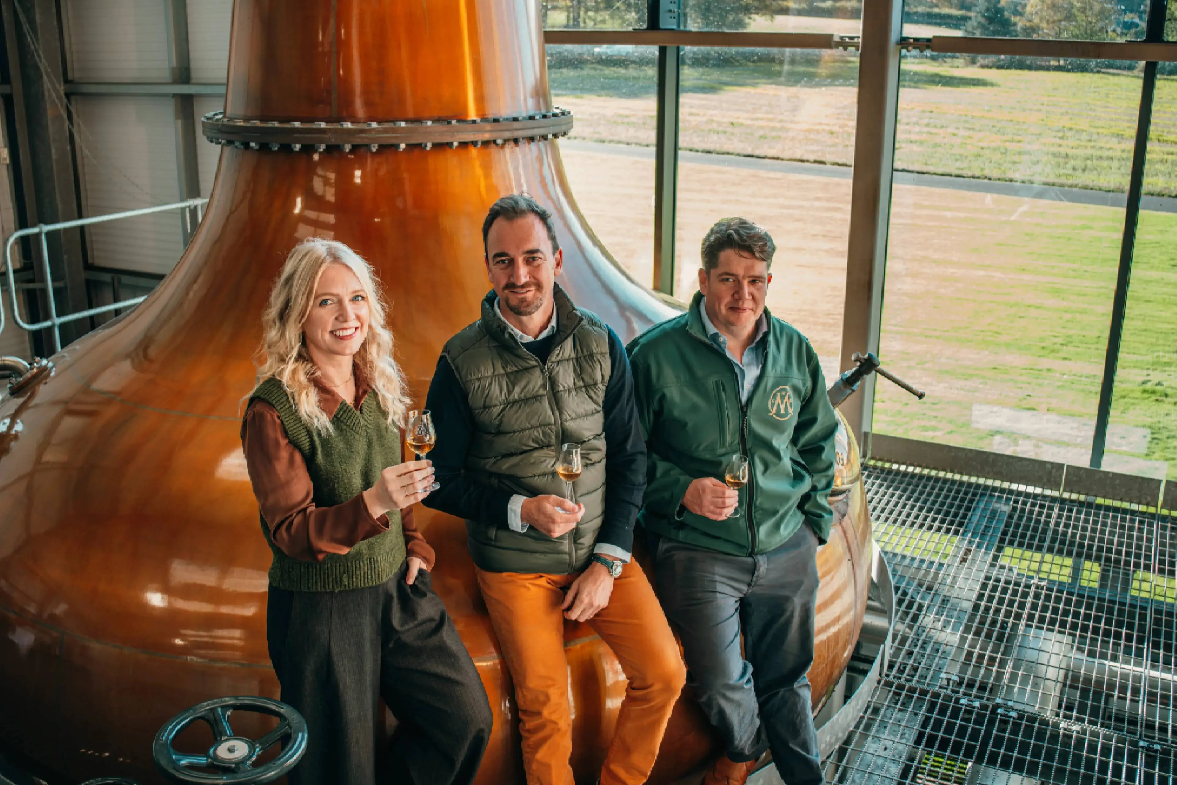 Lauren Doherty NIel Hendriksz en Graeme Macke Distillery