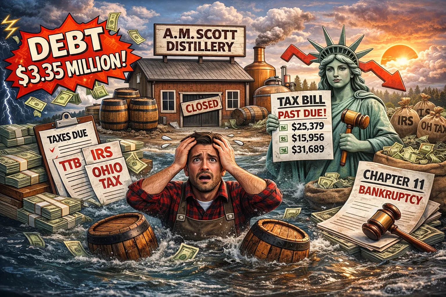 Amerikaanse distilleerderij valt om: jonge whiskyproducent in Ohio met miljoenen-schuld