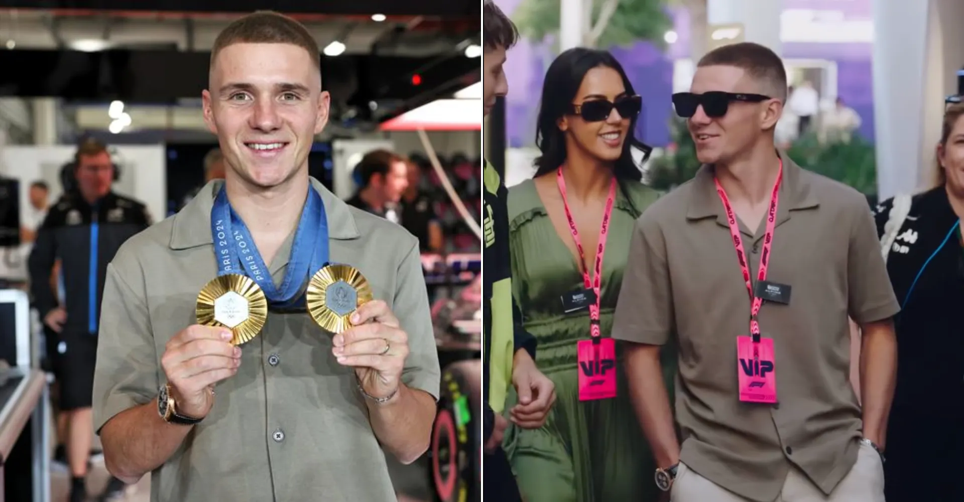 VIDEO. Remco Evenepoel en Oumi Rayane schitteren tussen vedetten op Formule 1-race in Qatar