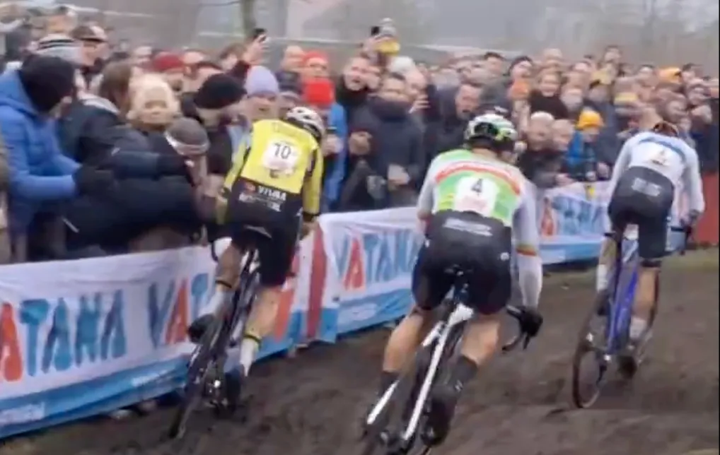 'Fan die Wout van Aert ten val bracht werd ter plekke stevig aangepakt'