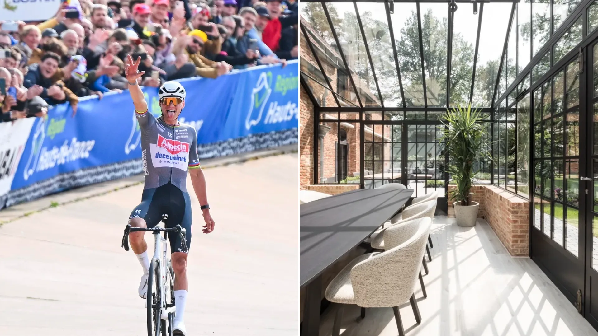 KIJK. Mathieu van der Poel geeft zijn 3 kasseien een mooi plekje in zijn villa