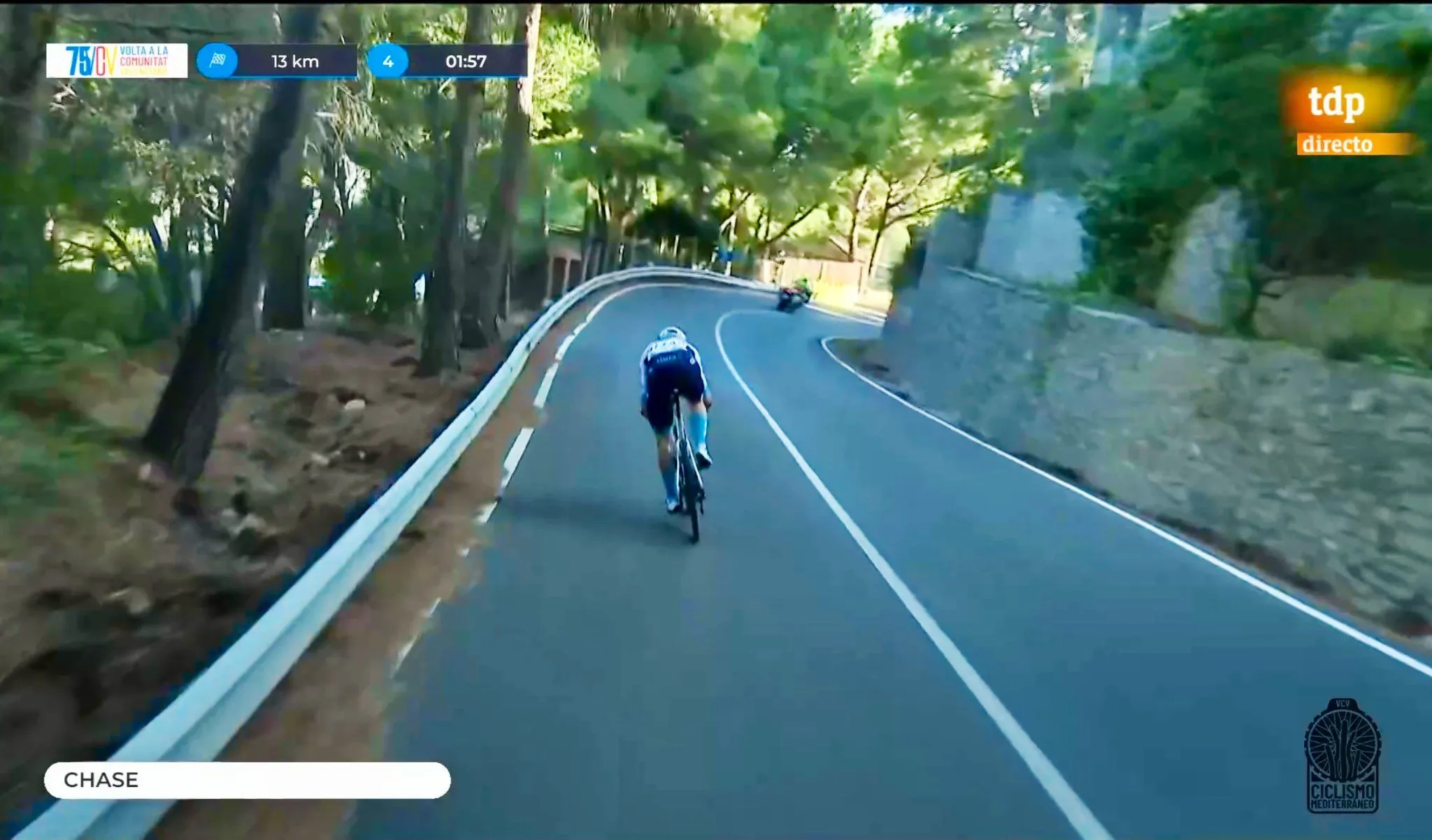 VIDEO: Matej Mohoric zijn demarrage in de afdaling van de Desierto de Las Palmas tijdens Volta a la Comunitat Valenciana