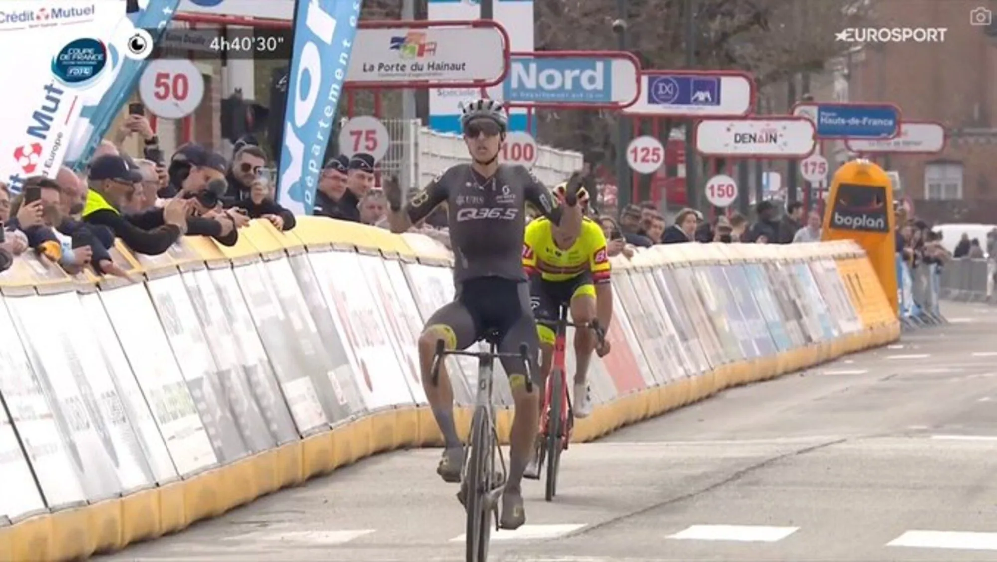 Jannik Steimle wint Grand Prix de Denain 2024 na opmerkelijke valpartij in de achtervolgende groep