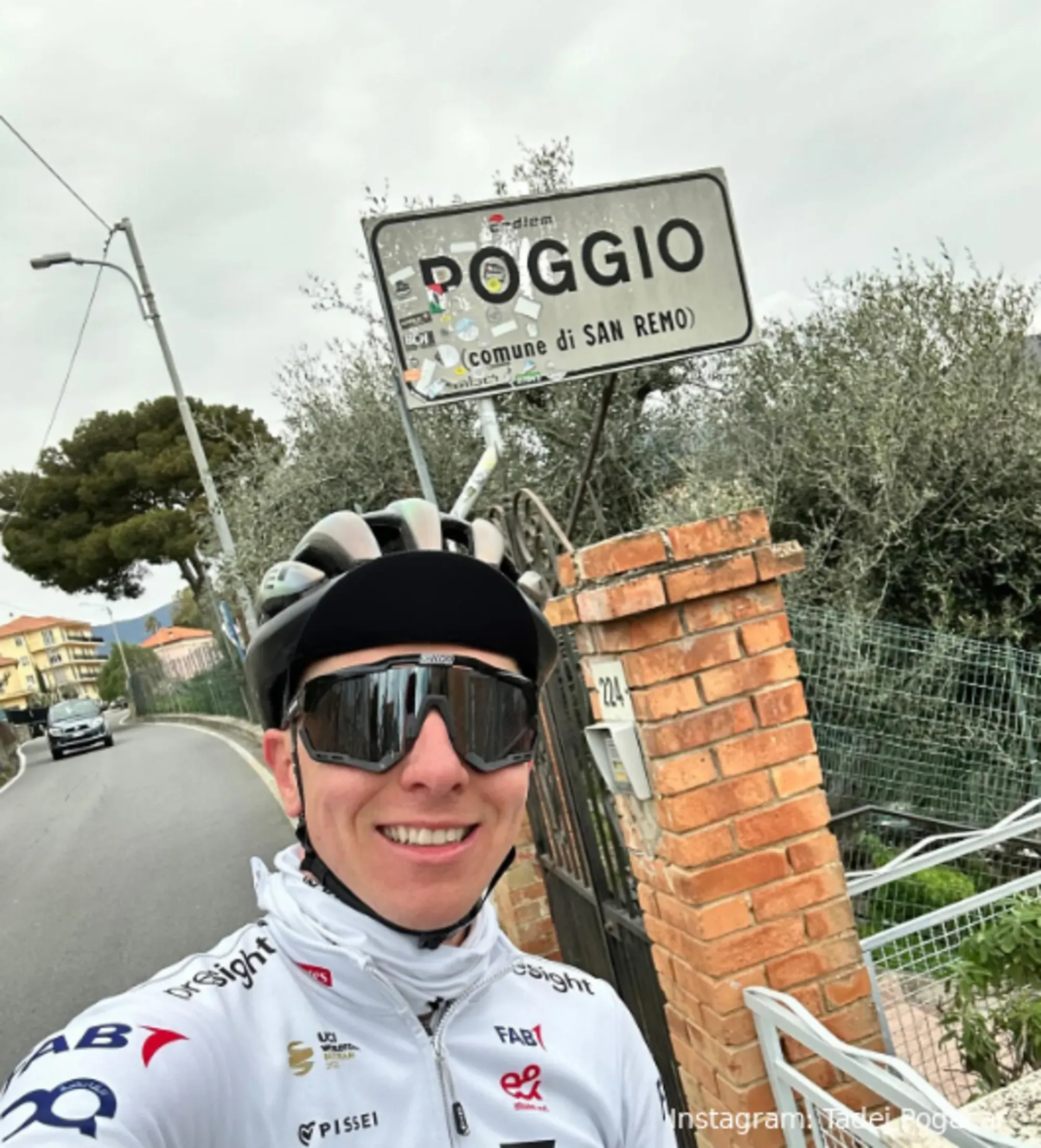 Tadej Pogacar deelt meer foto's van zijn verkenning voor Milano-Sanremo