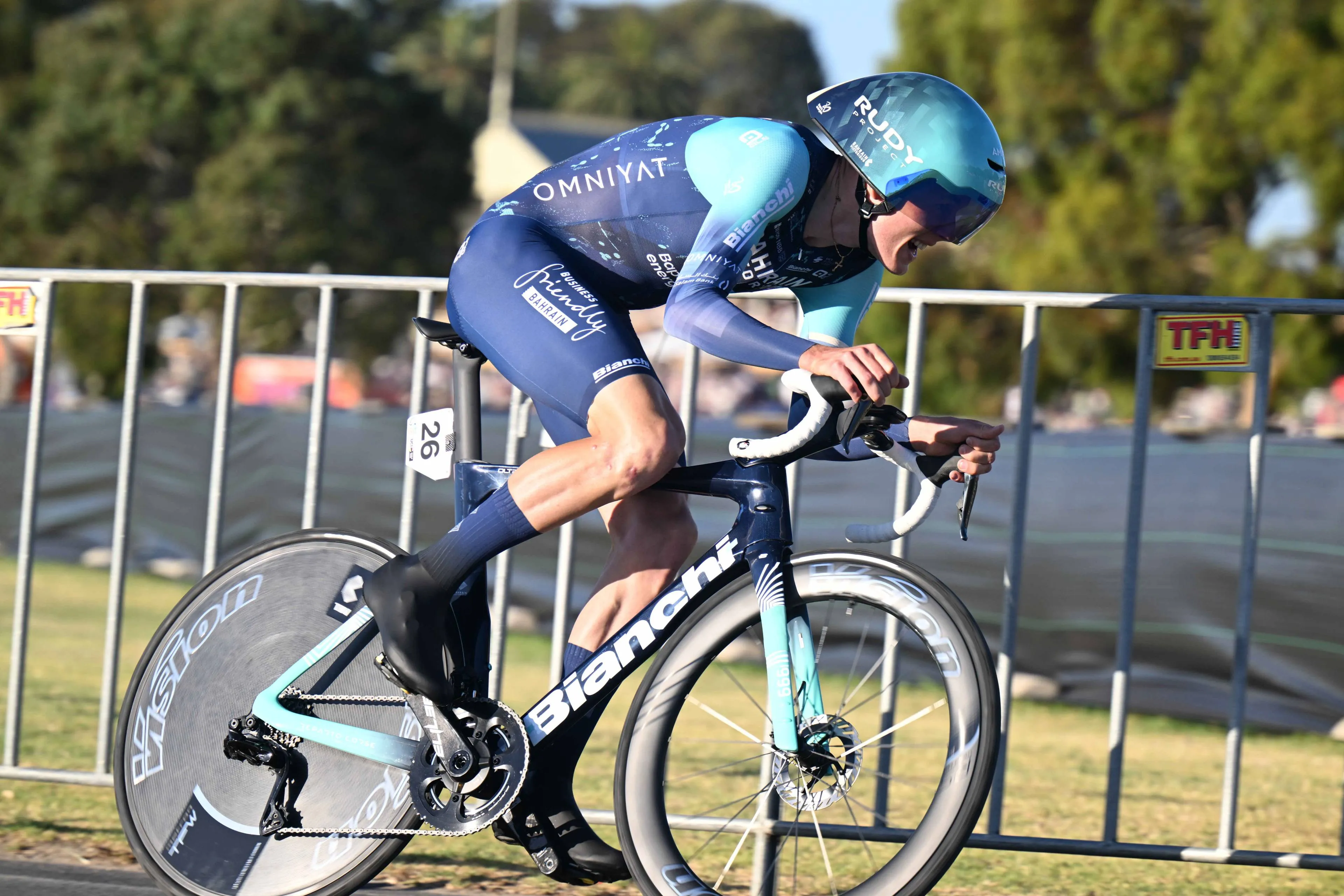 Max van der Meulen in de proloog van de Tour Down Under 2026