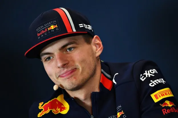Verstappen persco lachen Amerika 2019jpg