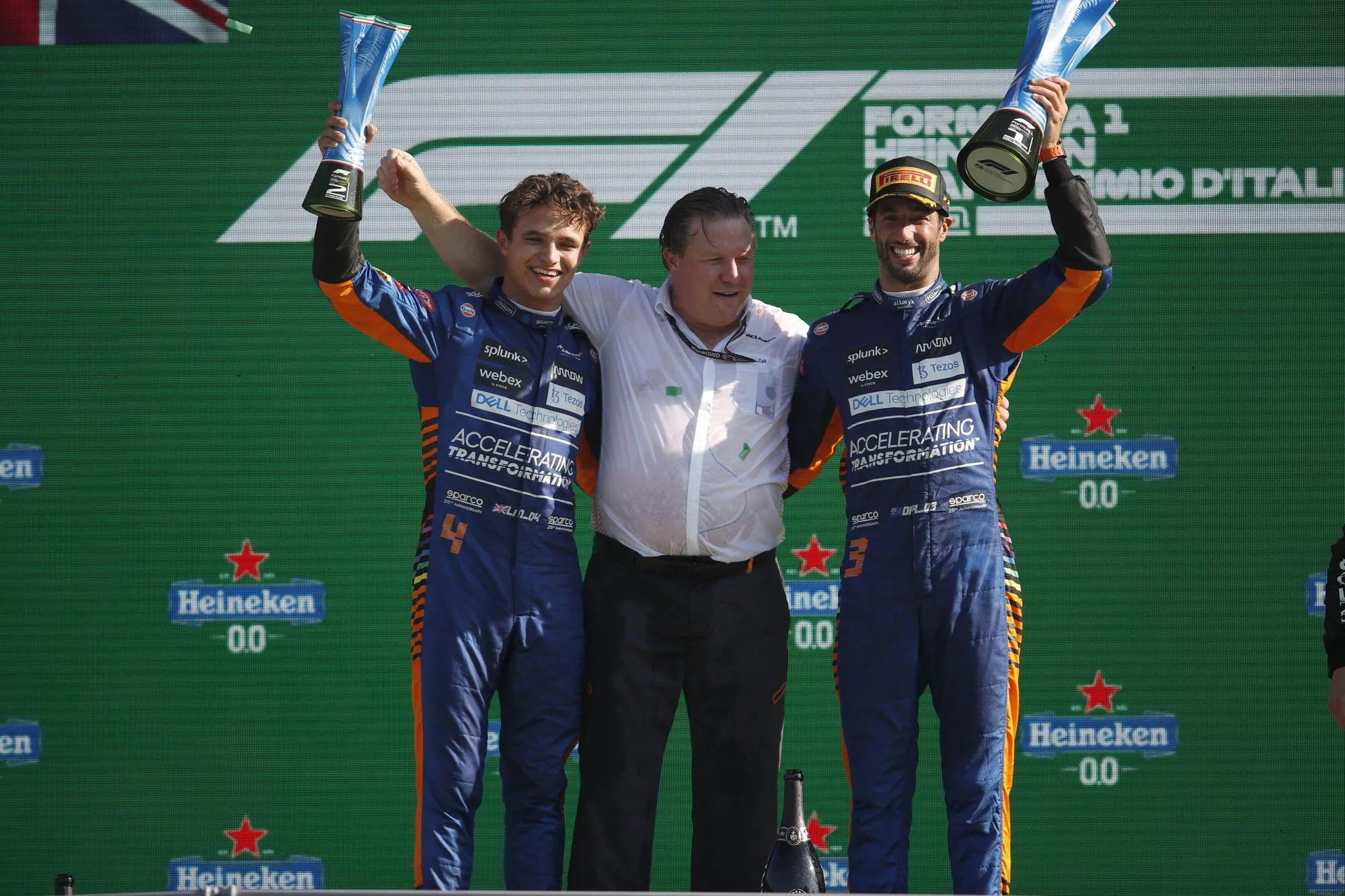 Lando Norris Zak Brown Daniel Ricciardo McLaren Italië