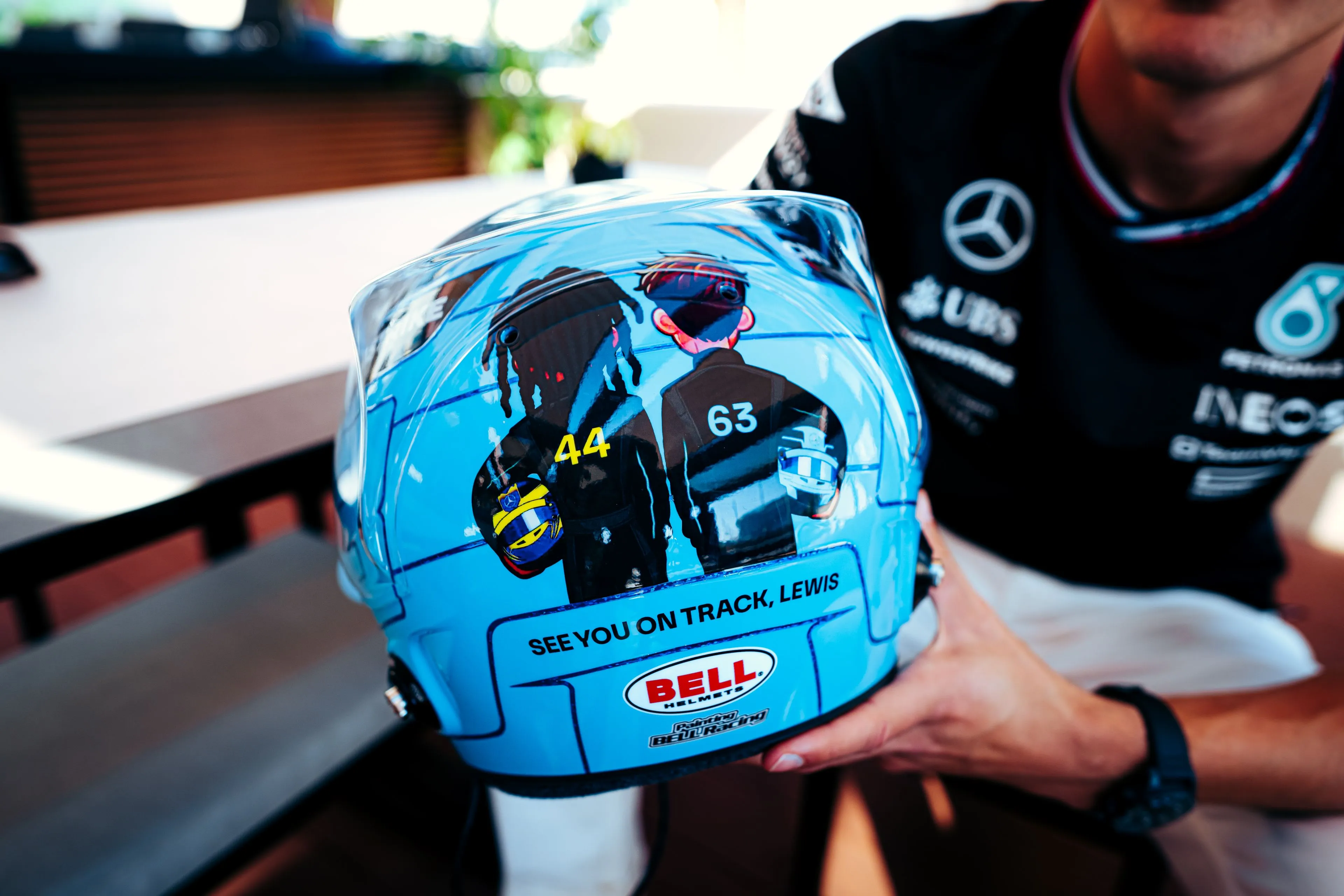 george russell lewis hamilton mercedes gp abu dhabi 2024 2