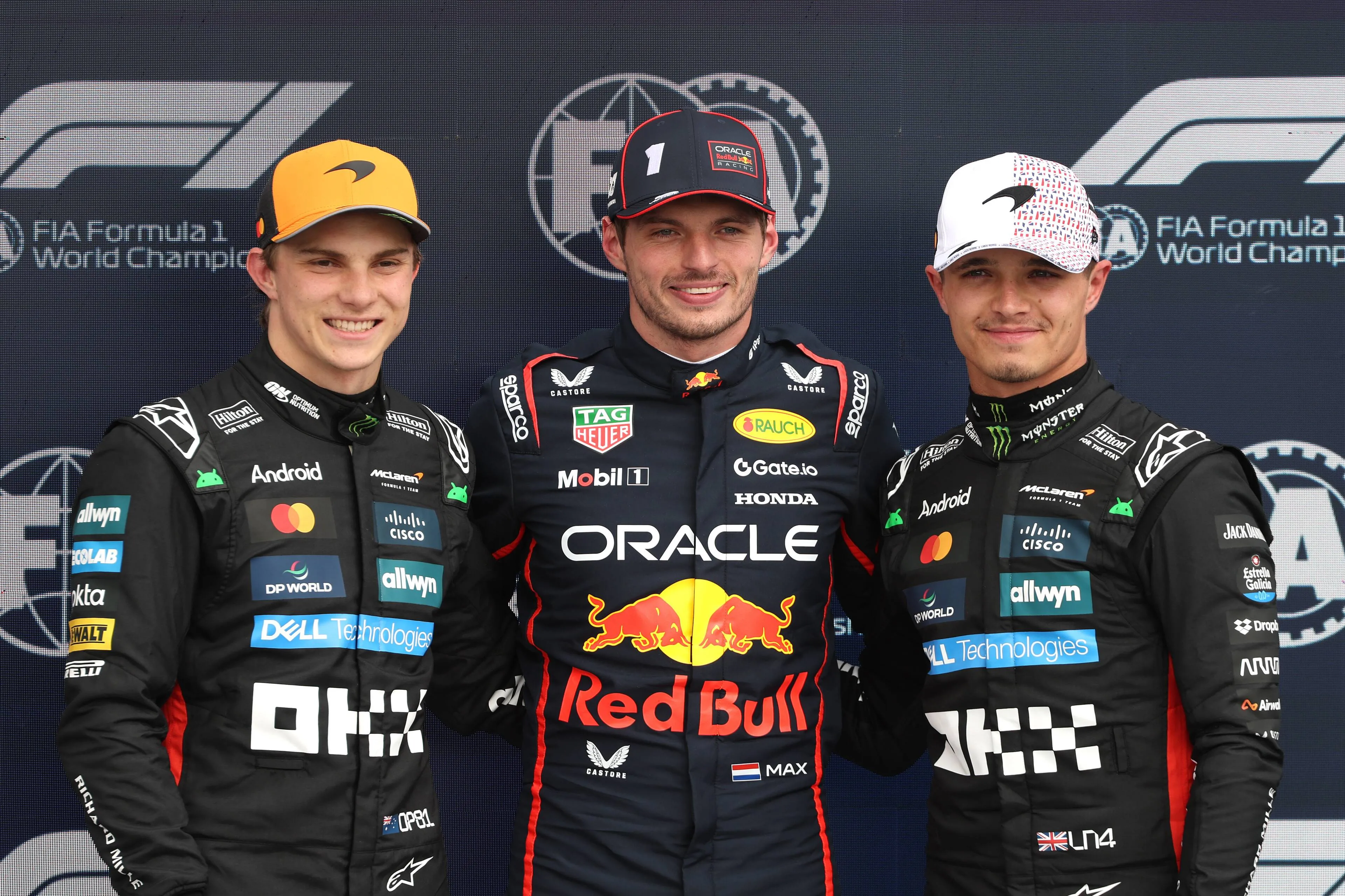 max verstappen red bull racing oscar piastri lando norris top drie zaterdag kwalificatie silverstone groot brittannie 2025