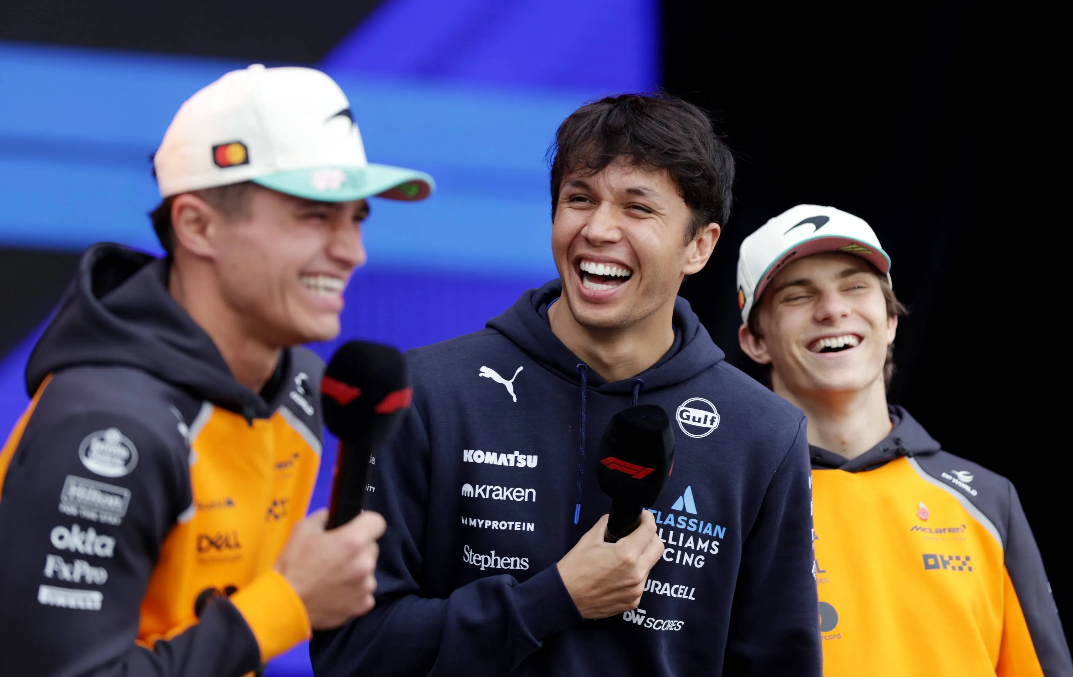 land-norris-alexander-albon-oscar-piastri-mclaren-williams-brazilie-vrijdag