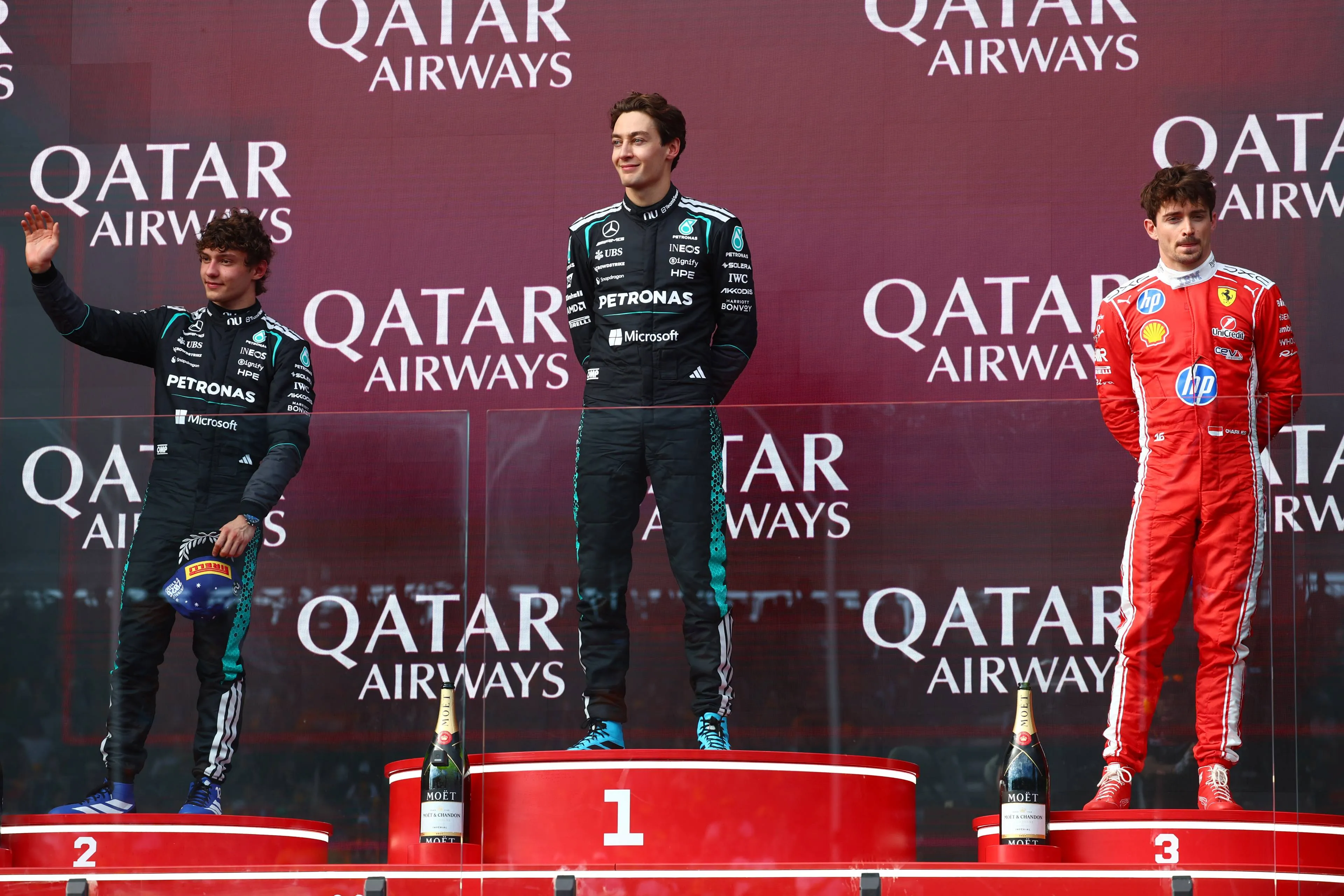 mercedes-andrea-kimi-antonelli-george-russell-gp-australie-zondag-2026-charles-leclerc-ferrari