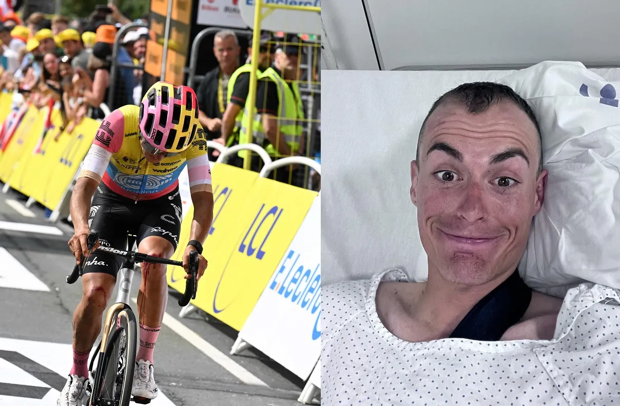 Enric Mas breekt schouder en Richard Carapaz zijn knieschijf bij Tourcrash, Træen kan door met breukje