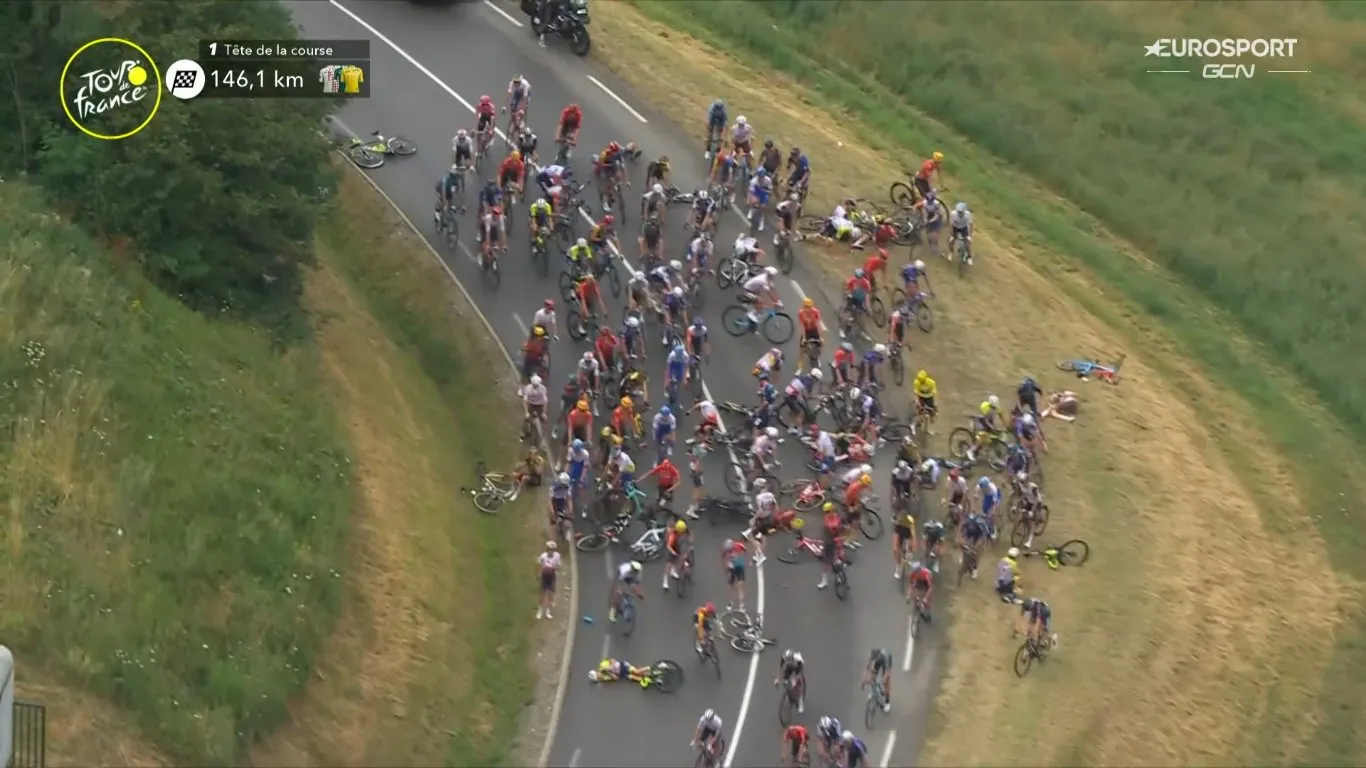 🎥 Breuken voor Meintjes en Pedrero en hersenschudding Shaw na massale crash, Petit rijdt wonderwel uit