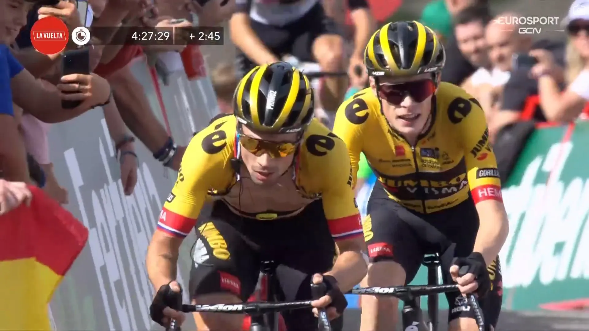 Killer bees steken stevig: Kuss wint bergop in de Vuelta, Roglic en Vingegaard rijden rivalen op afstand