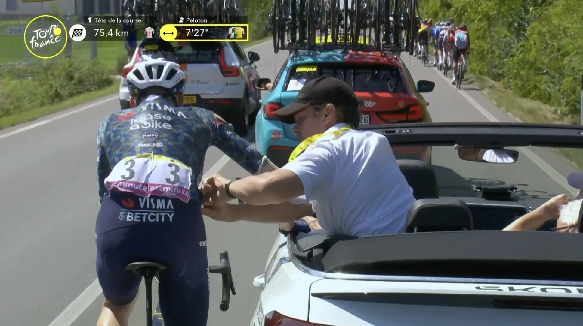 LIVE etappe 2 Tour de France 2024 | Voorsprong kopgroep loopt weer op na val Van Aert en Jorgenson